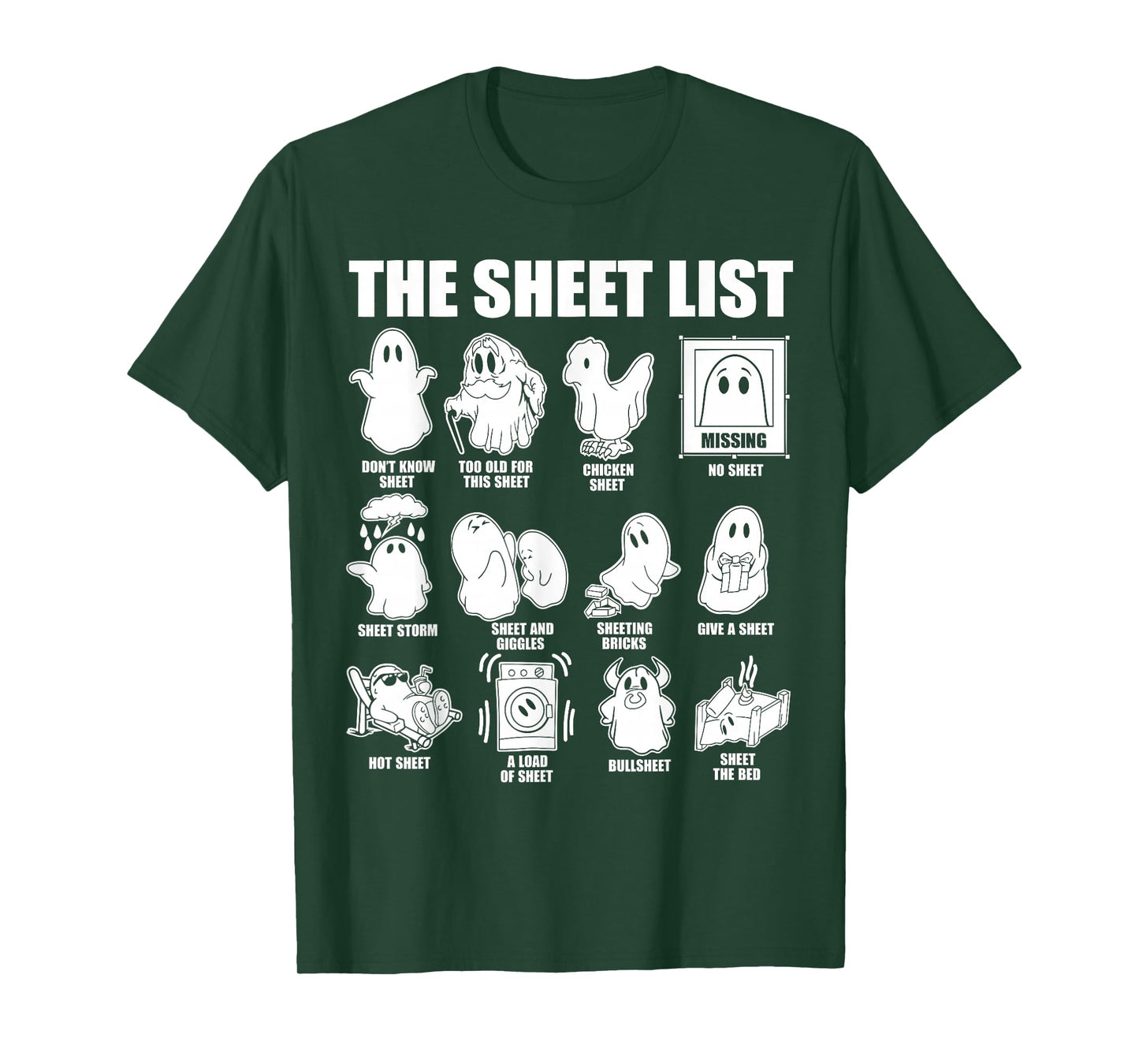 Halloween funny shirt Boo Sheet Halloween the sheet list T-Shirt
