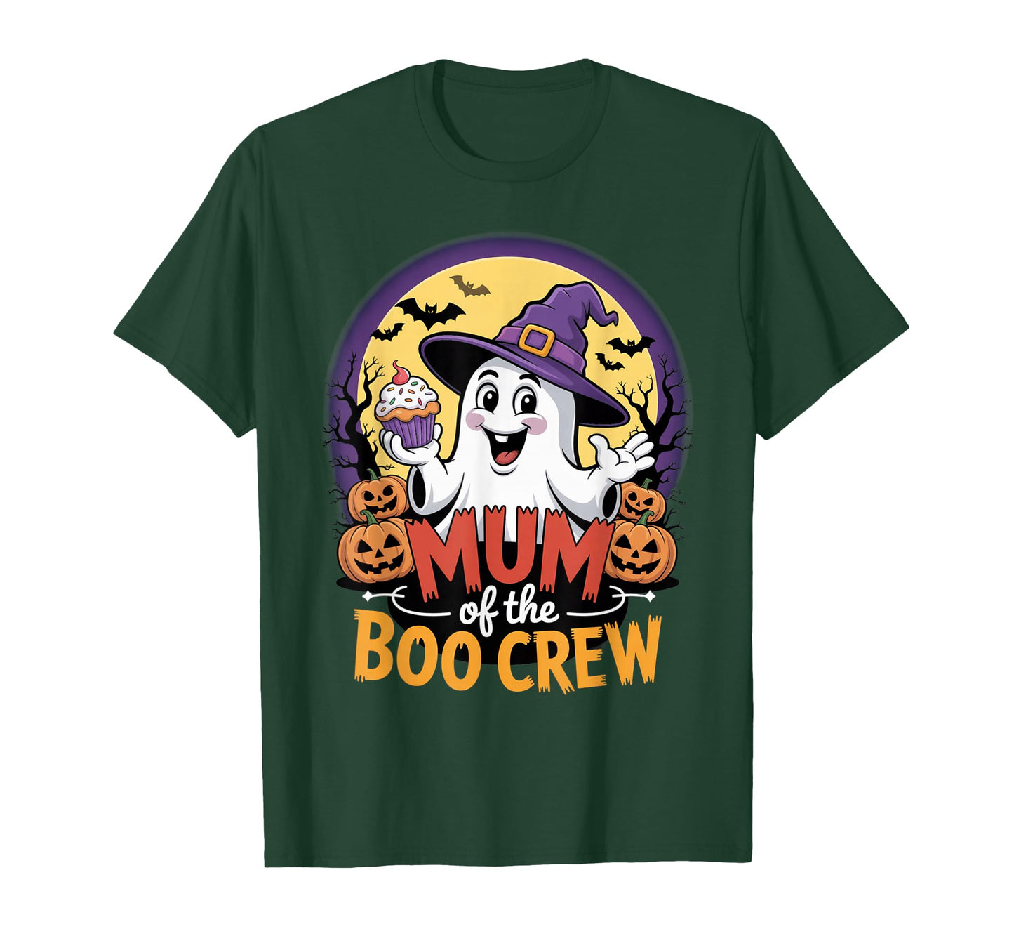 Mum of The Boo Crew Halloween Ghost Outfit Cupcake Pumpkins T-Shirt