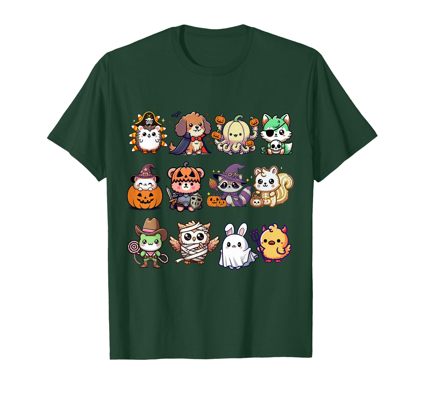 Cute Spooky Animals Monsters Fluffle in Halloween Costumes T-Shirt