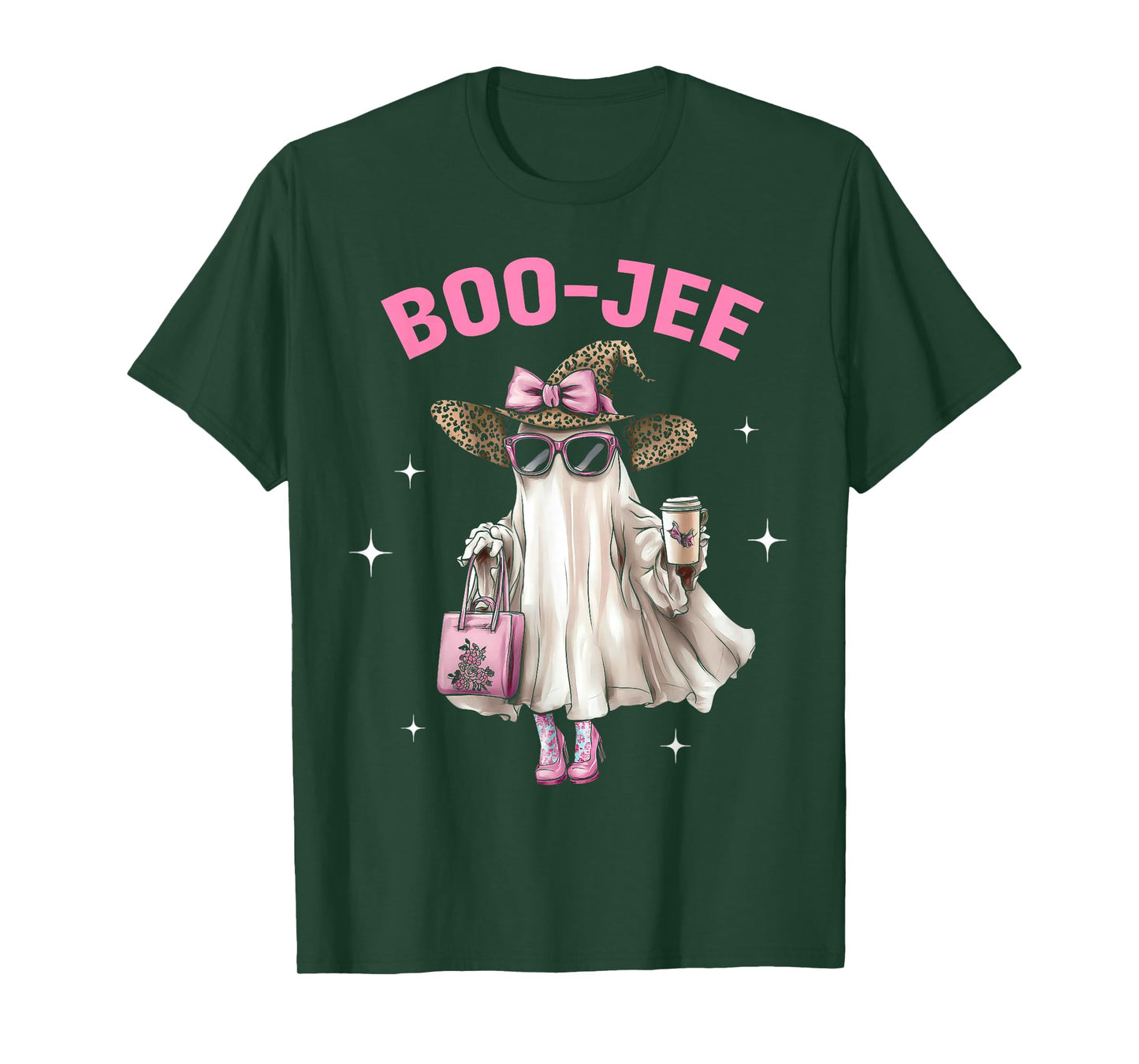 Coquette Ghost Coffee Boo-JEE Halloween Boujee Cute Ghost T-Shirt