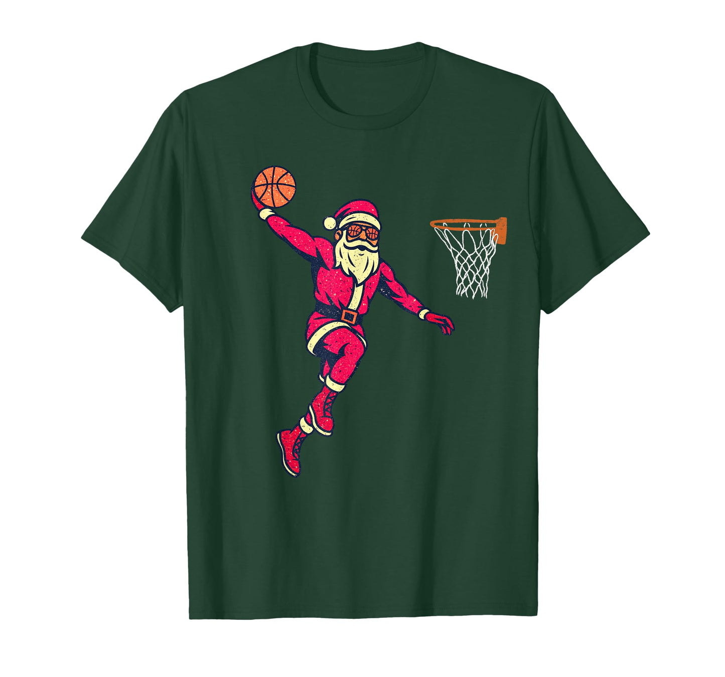 Santa Claus Playing Basketball Xmas Holiday Funny Christmas T-Shirt
