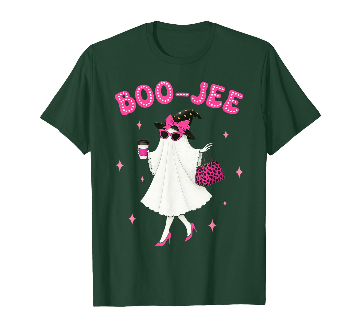 Coquette Ghost Coffee Boo-JEE Halloween Boujee Cute Ghost T-Shirt