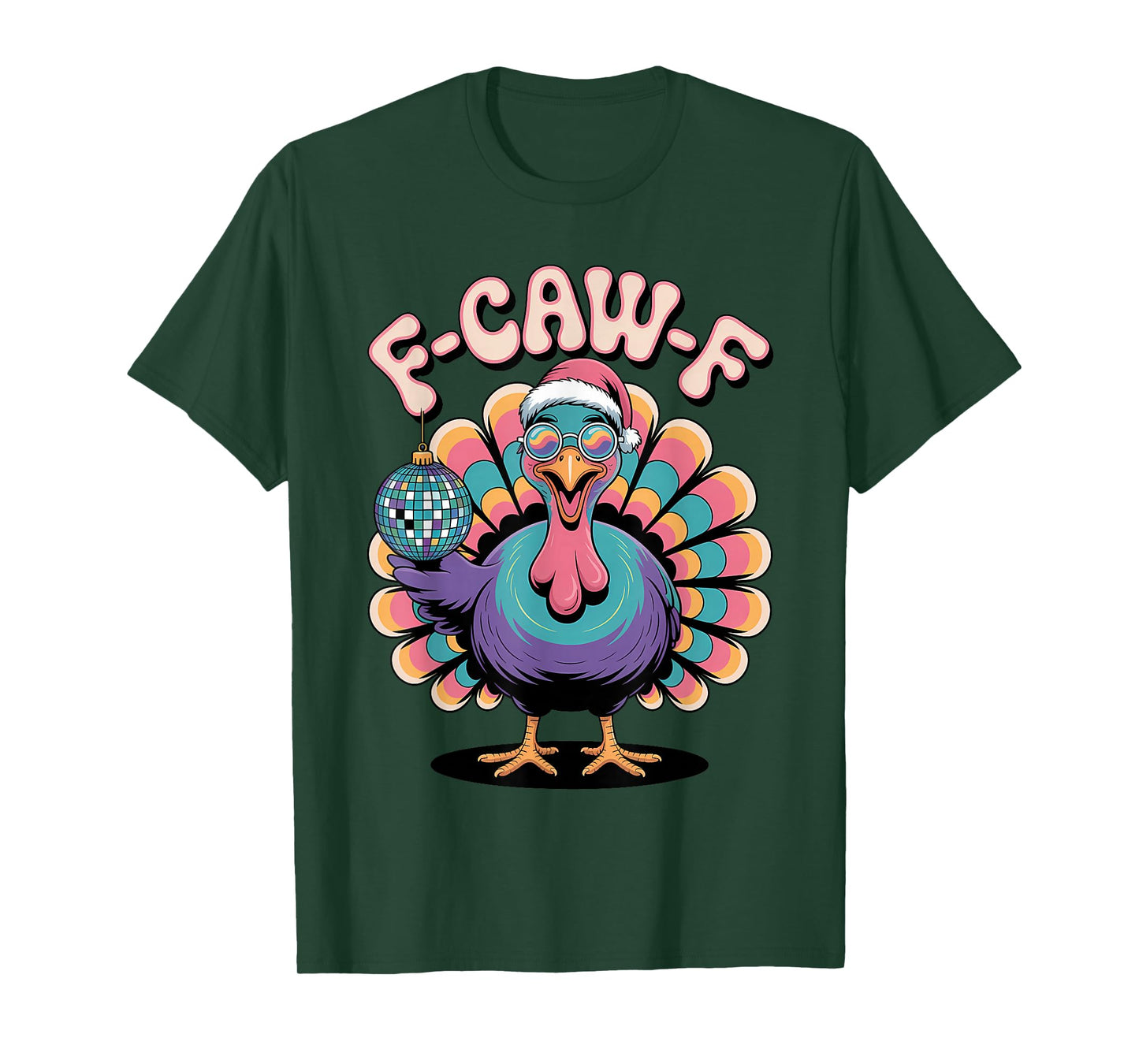 F CAW F Funny Turkey Christmas Thanksgiving Mashup T-Shirt