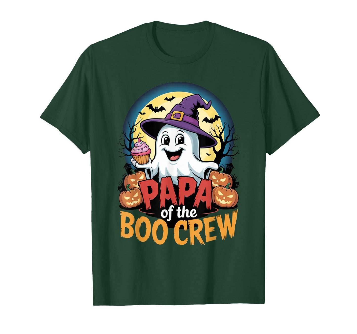 Papa of The Boo Crew Ghost Halloween Family Outfit Pumpkins T-Shirt