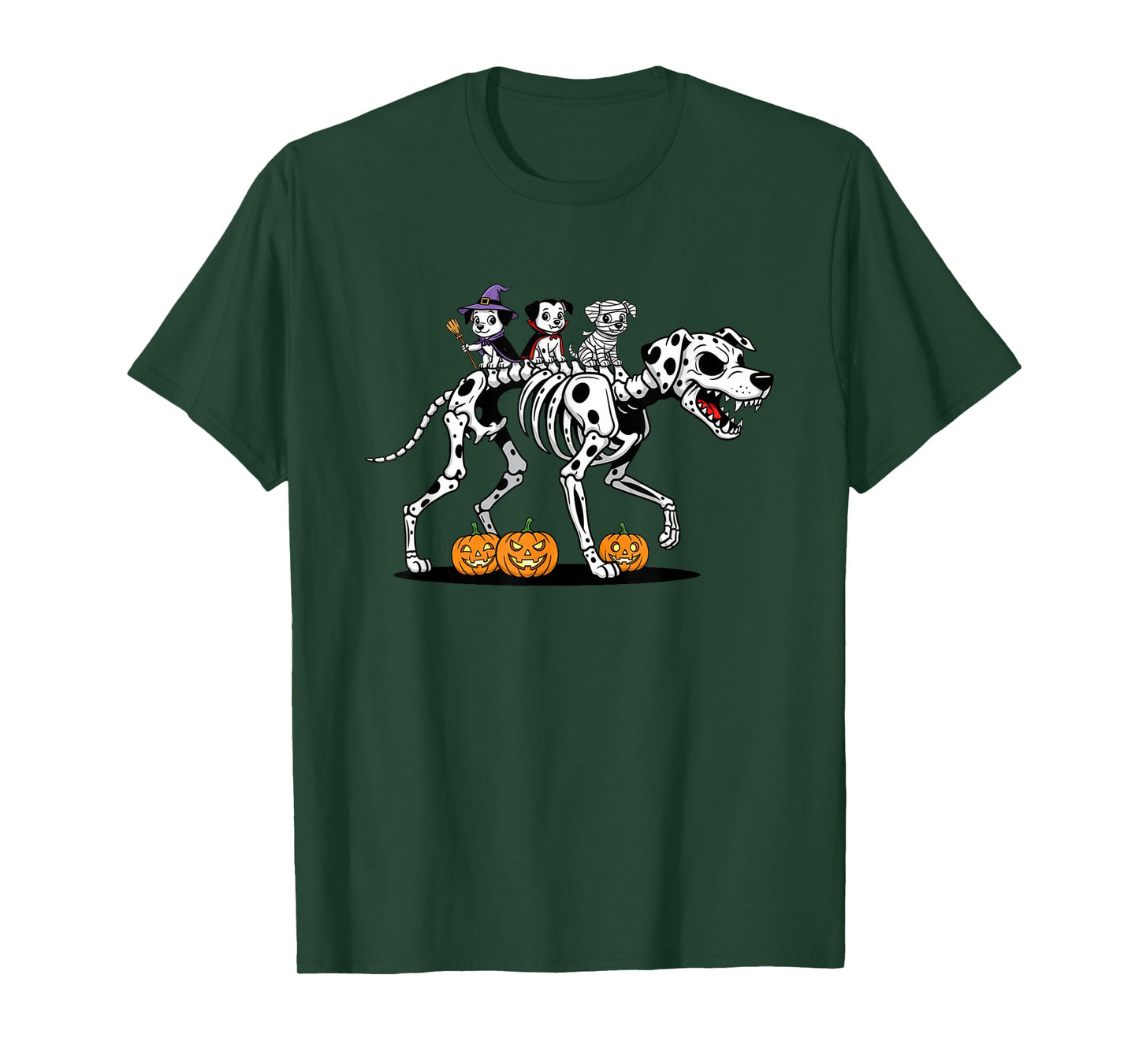 Dalmatian Skeleton Mummy Witch Halloween Kids Mens Womens T-Shirt