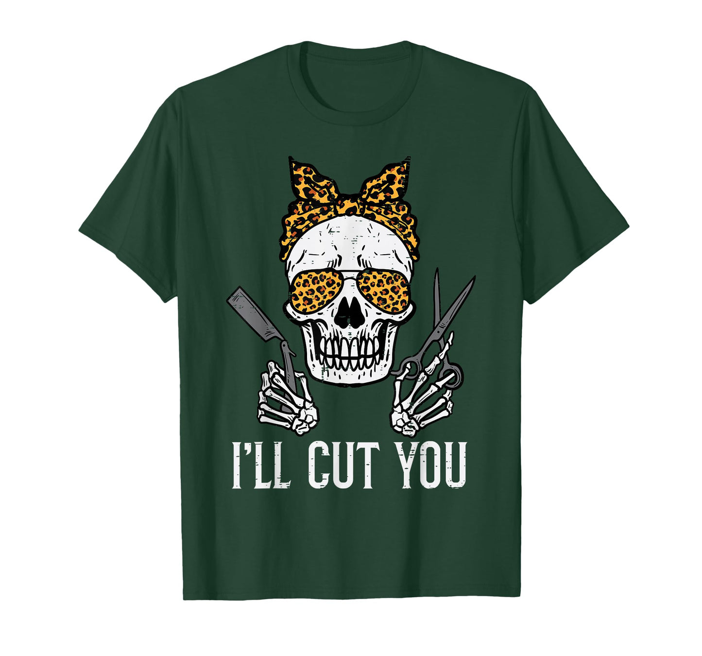 Halloween Hairdresser Skull Ill Cut You Hairstylist Women T-Shirt