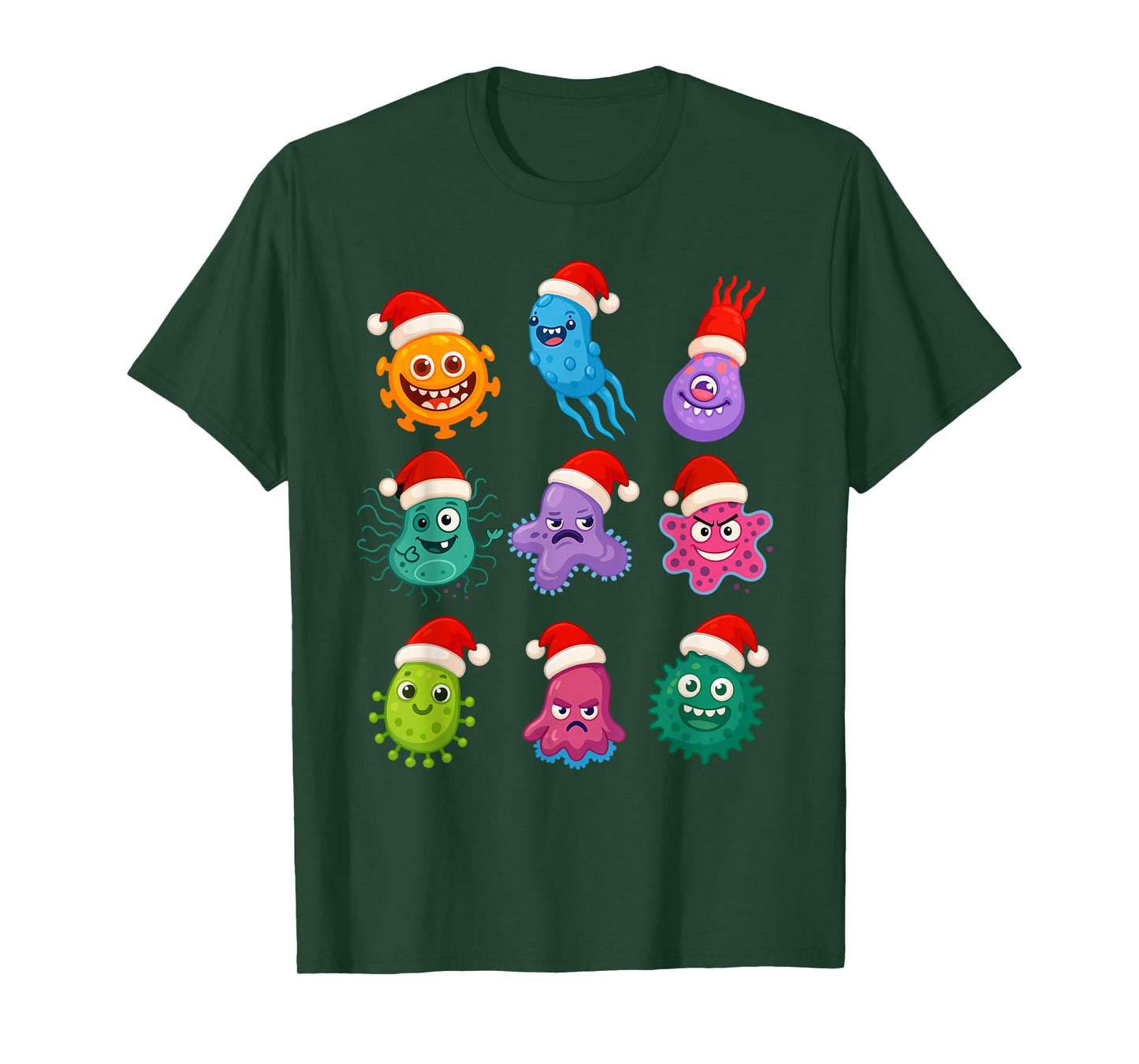 Christmas Microbiology Bacteria Santa Science Xmas Vibes T-Shirt