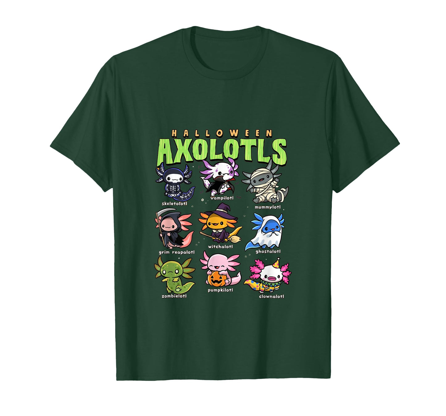 Halloween Axolotls – A Fun and Spooky Axolotl Kawaii t-Shirt T-Shirt