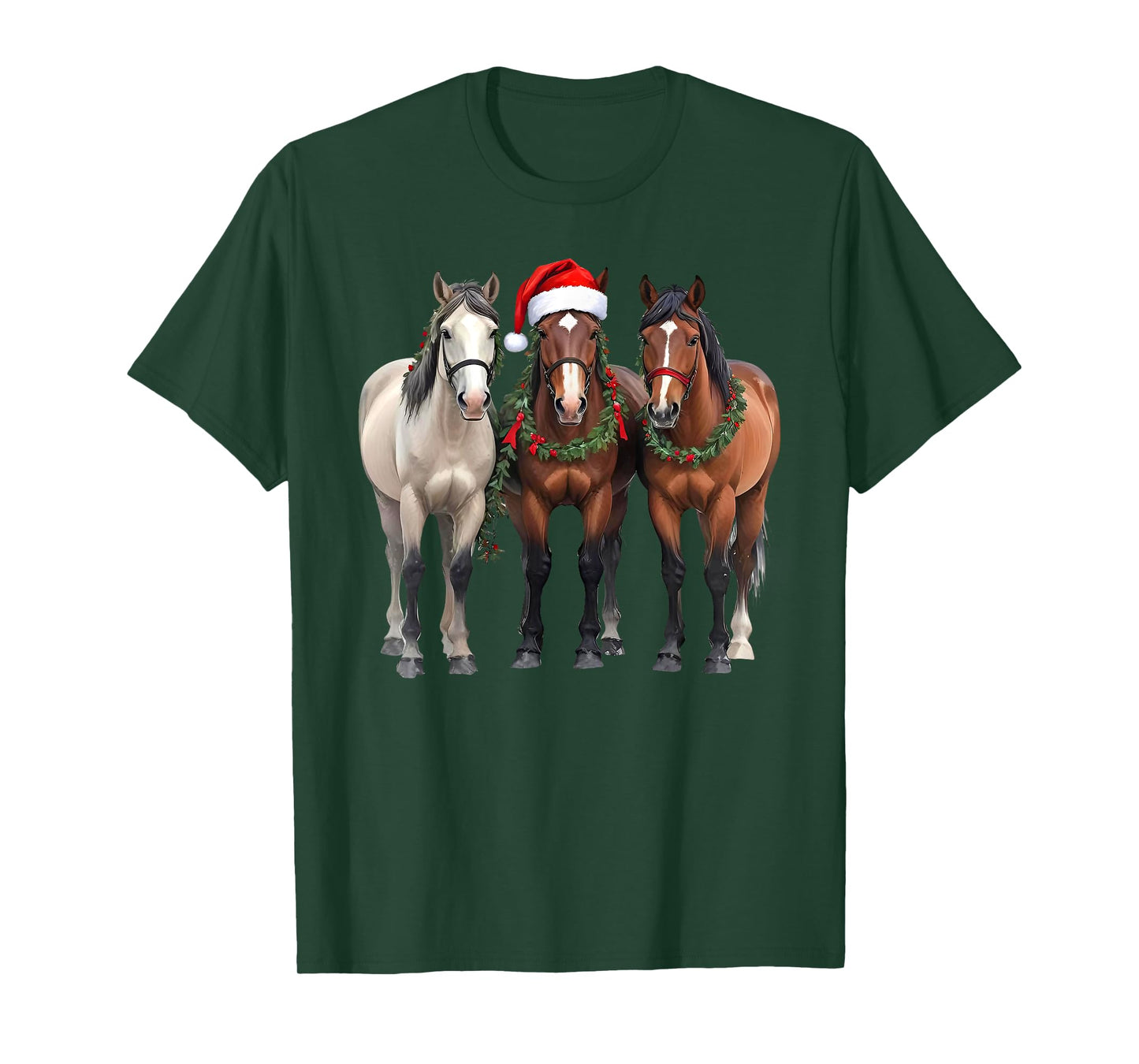 Western Cowboy Merry Christmas Horse Pajamas Xmas Holiday T-Shirt