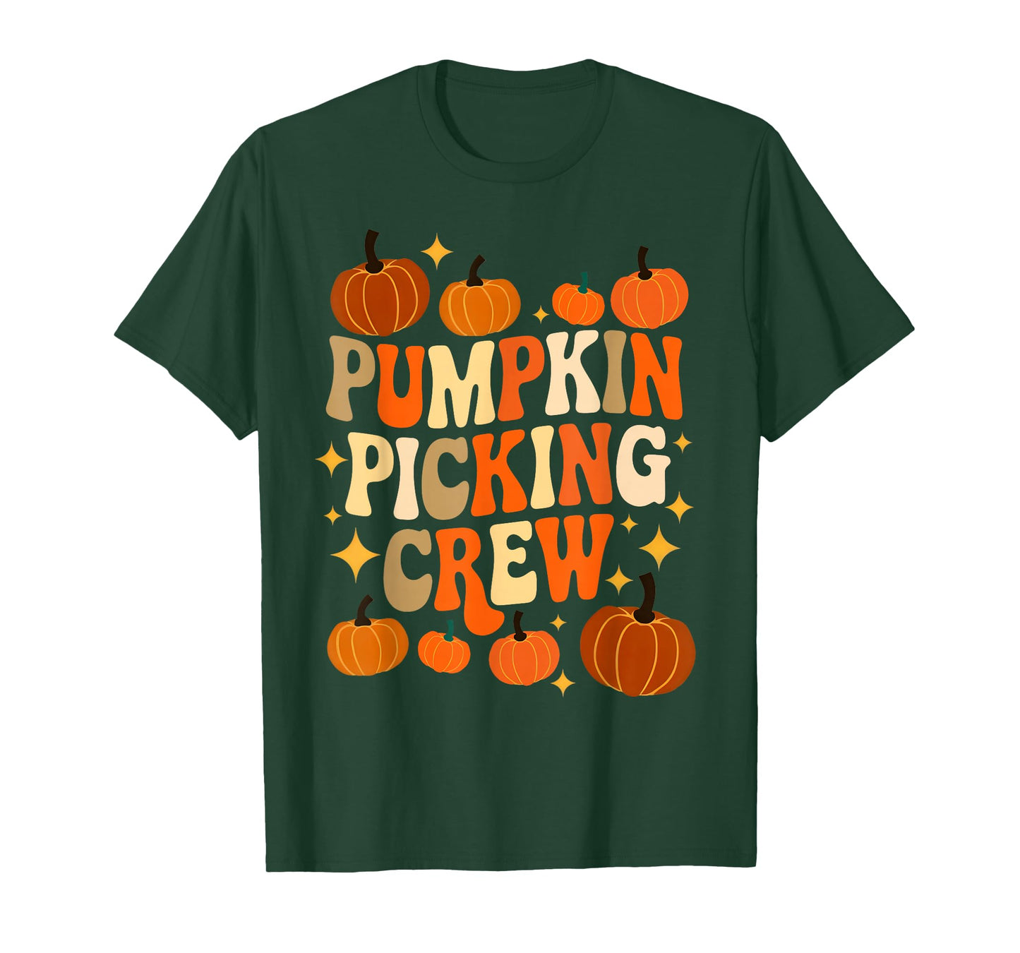 Groovy Pumpkin Picking Crew Matching Family Tee Autumn T-Shirt