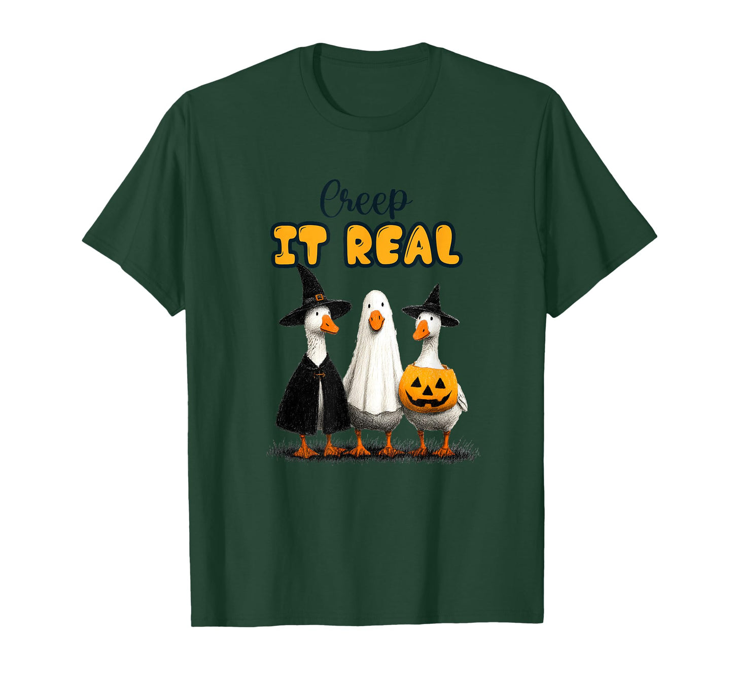 Funny Halloween Goose, Witch Ghost Cute Pet Costume T-Shirt