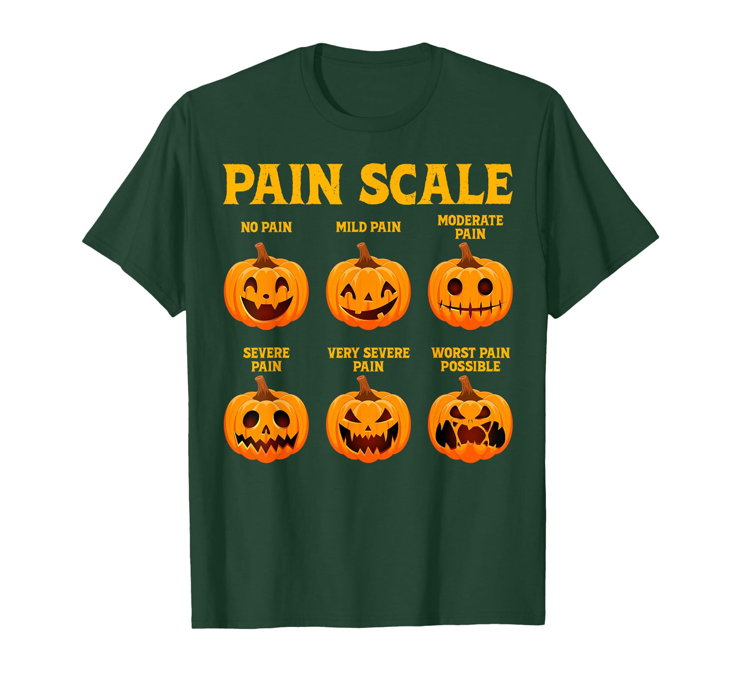 Pain Scale Funny Halloween Pumpkin Fall Trauma Nurse Triage T-Shirt