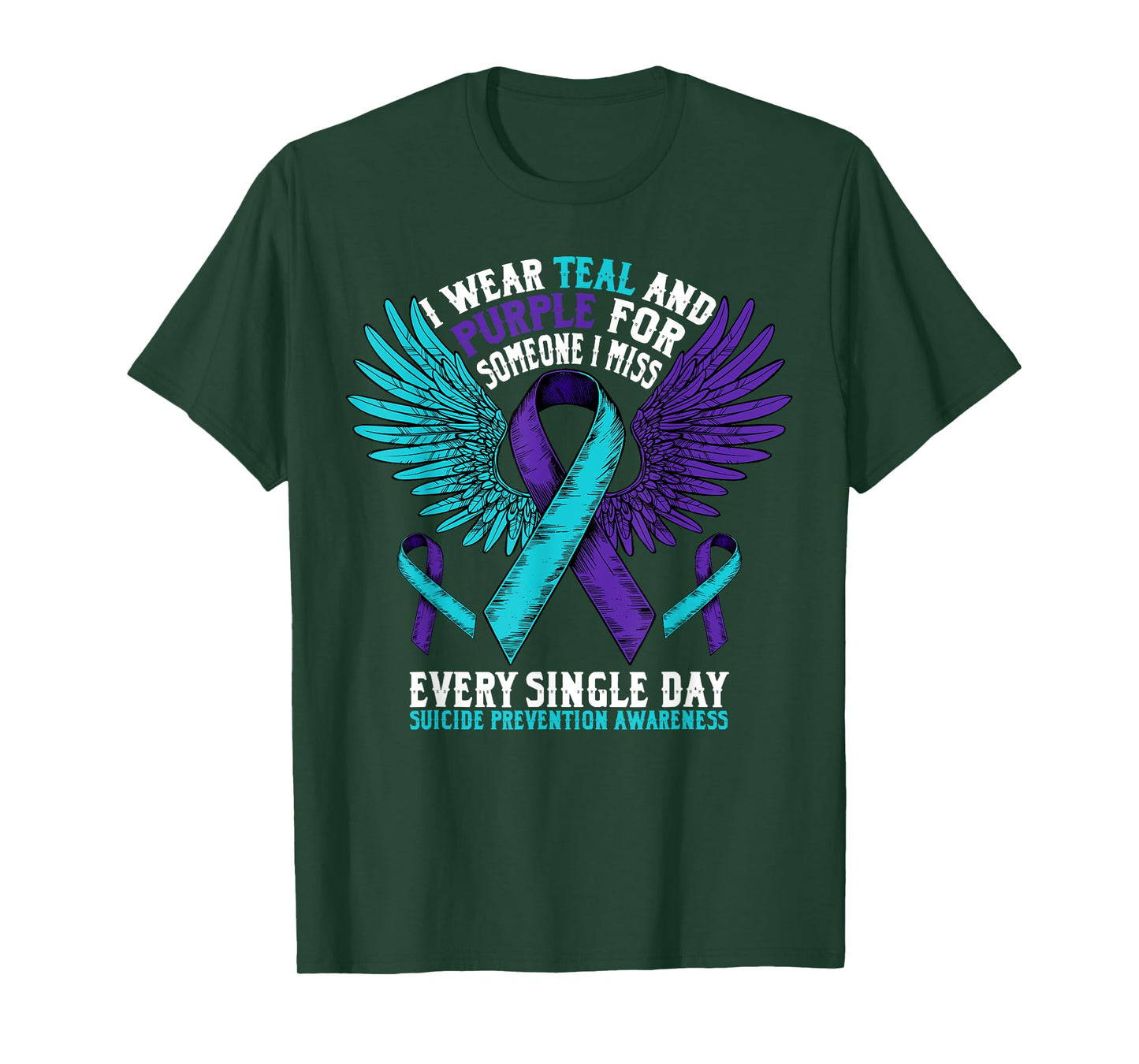 Suicide Prevention Awareness Purple Ribbon Mental Health T-Shirt