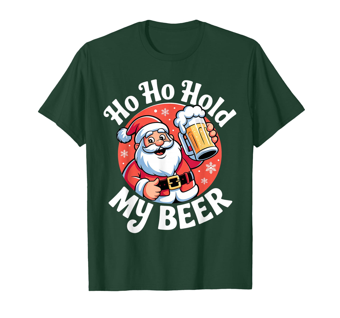 Ho Ho Hold My Beer Funny Christmas in July Party Adult Gifts T-Shirt