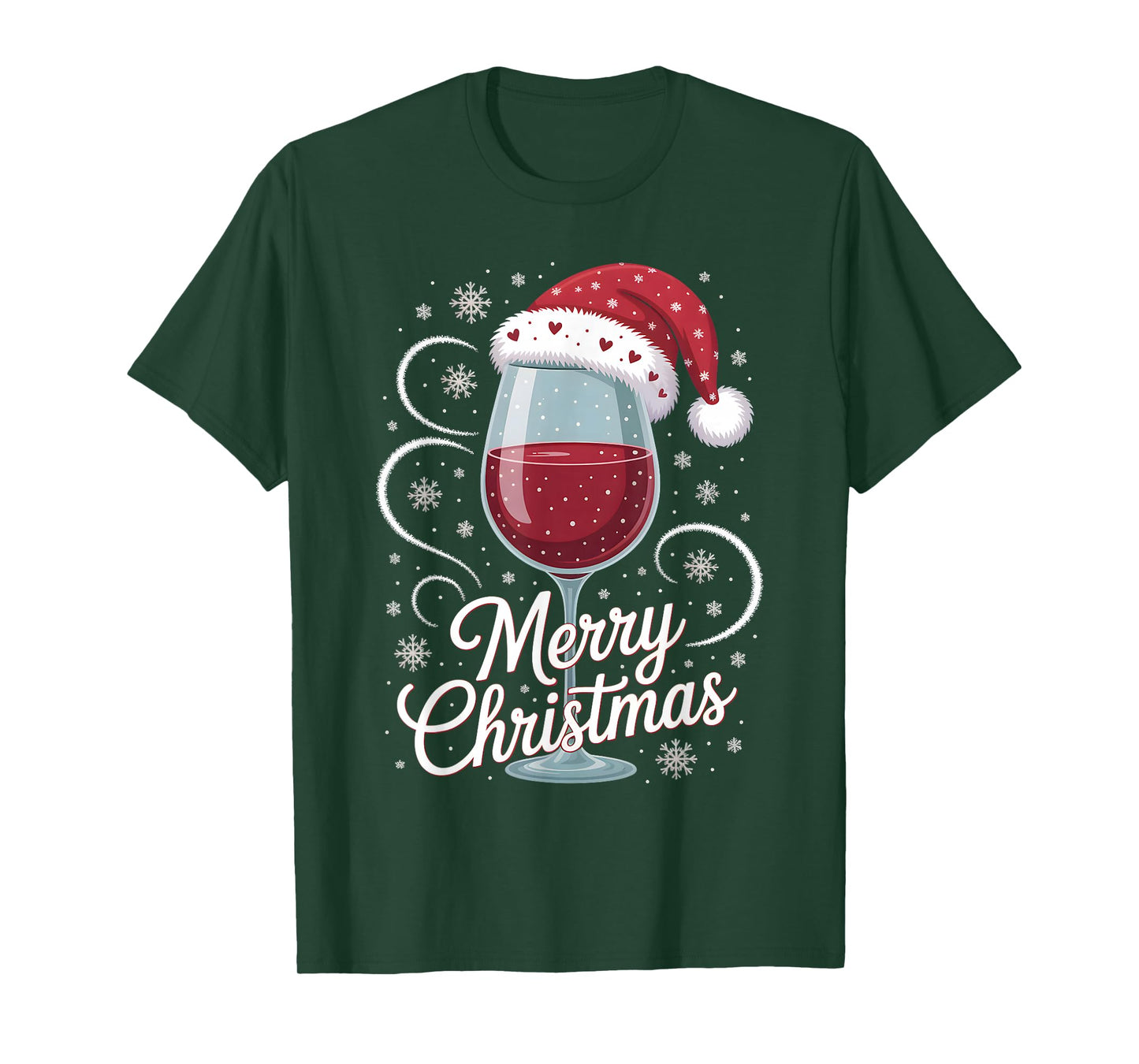 Party Outfit Christmas Pajamas Women Wine Glass Wine T-Shirt