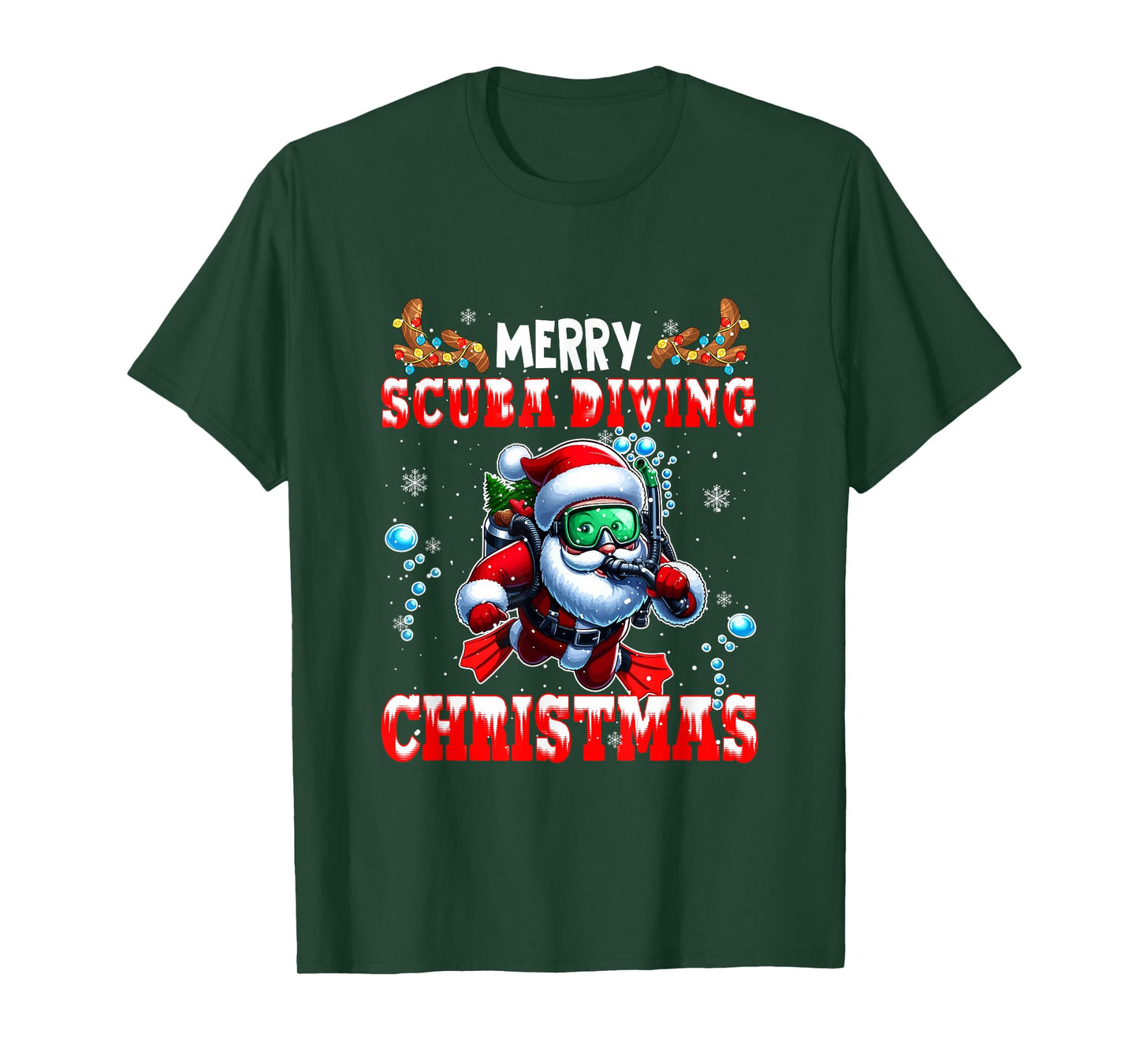Merry Christmas Scuba Diving Santa Costume Sport Lover T-Shirt