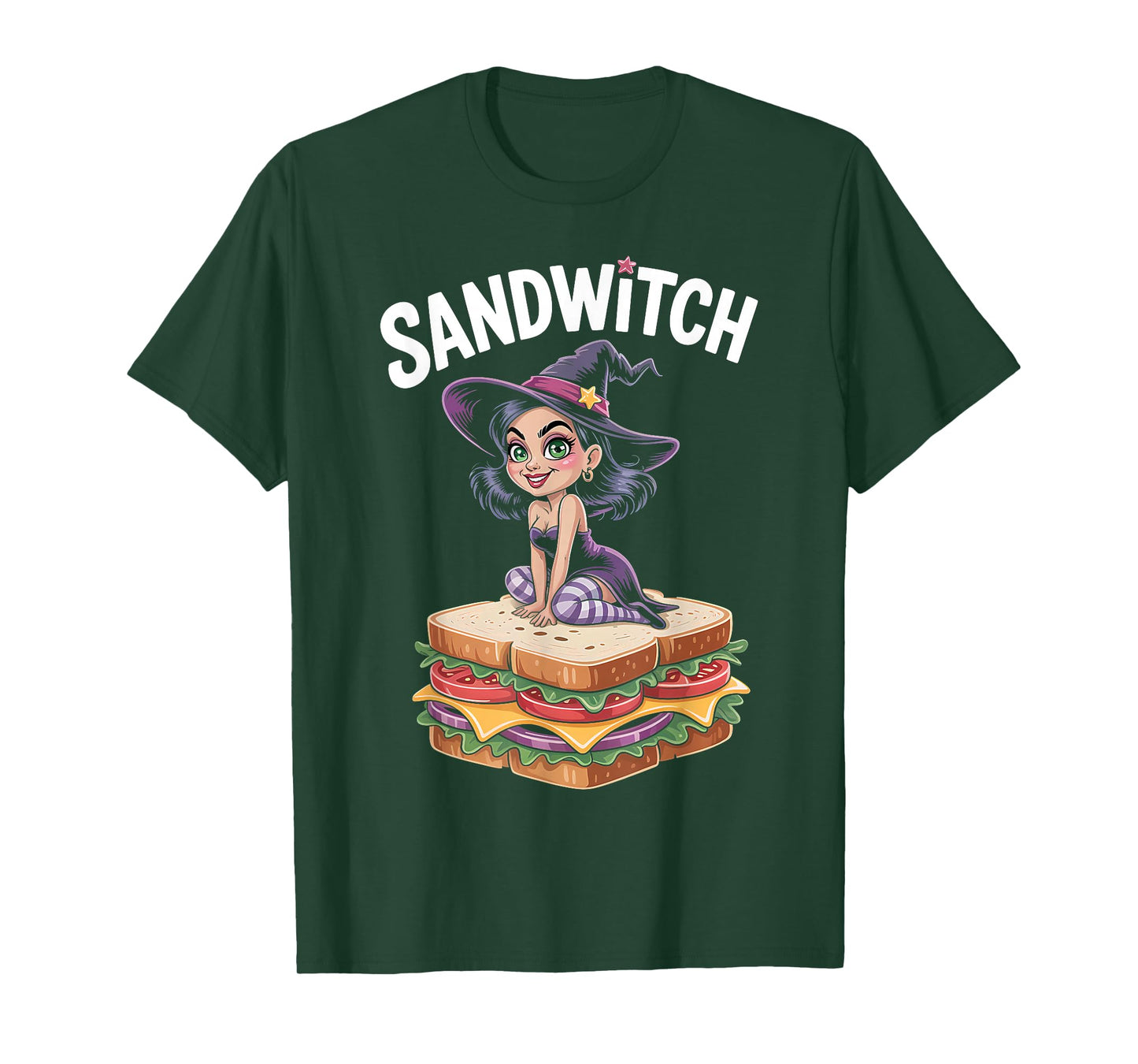 Sandwitch Funny Witch Halloween Food Pun T-Shirt