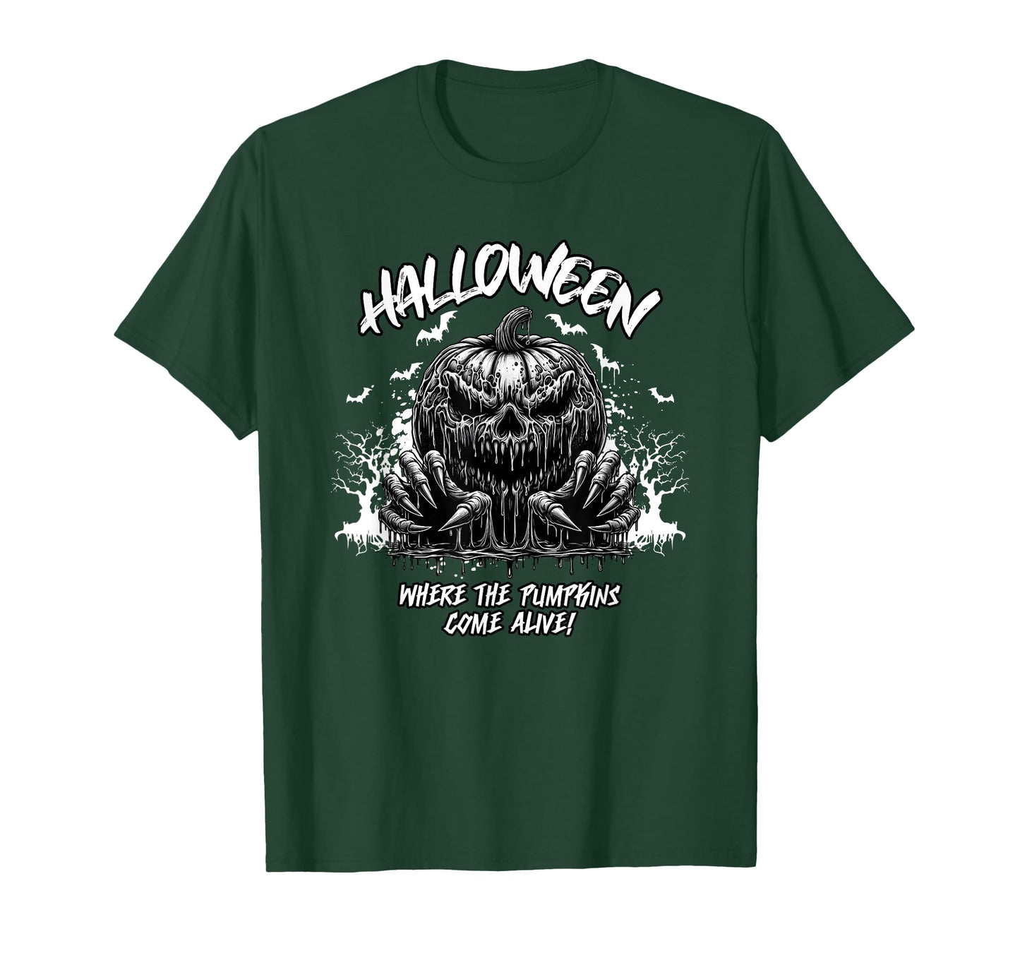 Halloween Where The Pumpkins Come Alive Creepy Witch Moon T-Shirt