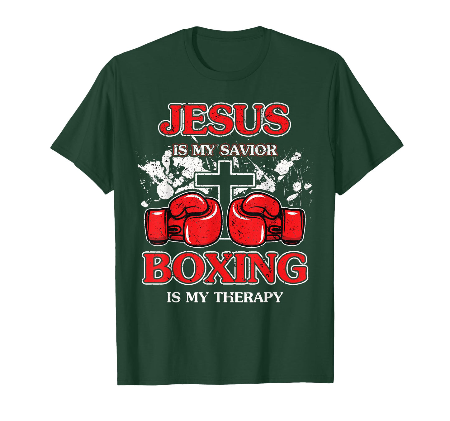 Jesus Is My Savior Boxing Is My Therapy T-Shirt