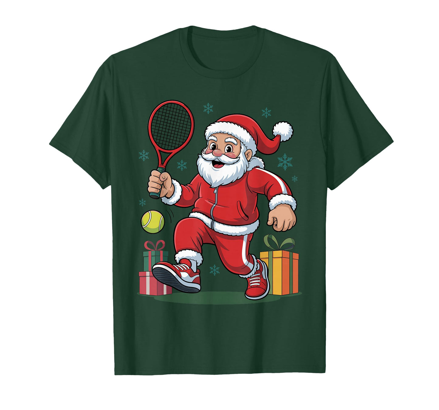 Funny Santa Playing Tennis Holiday Christmas Xmas Pajama T-Shirt