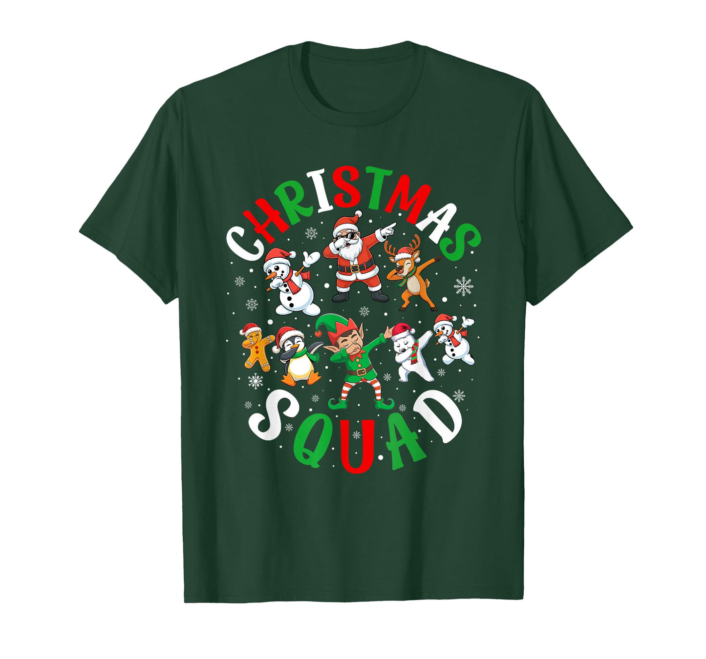 Dabbing Christmas Squad Matching Pajamas Kids Boys Girls Dab T-Shirt