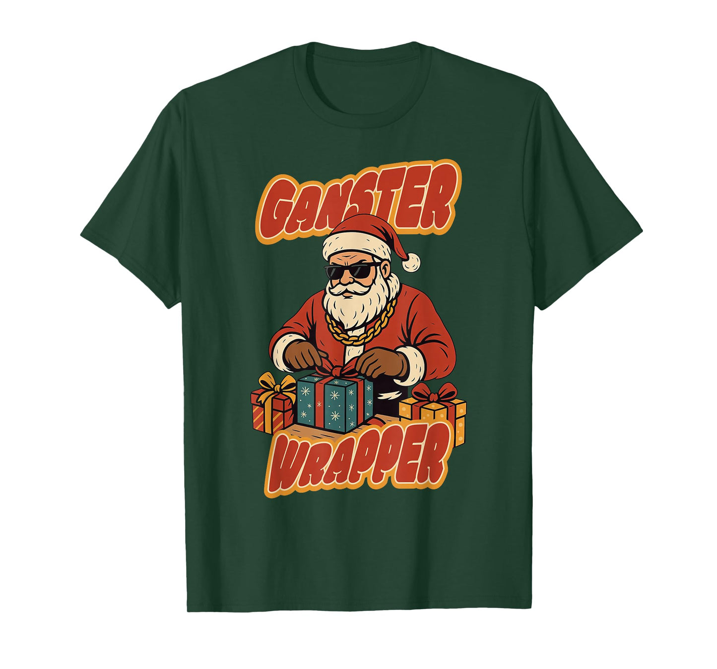 Gangster Wrapper Cool Hiphop Santa Claus Christmas T-Shirt