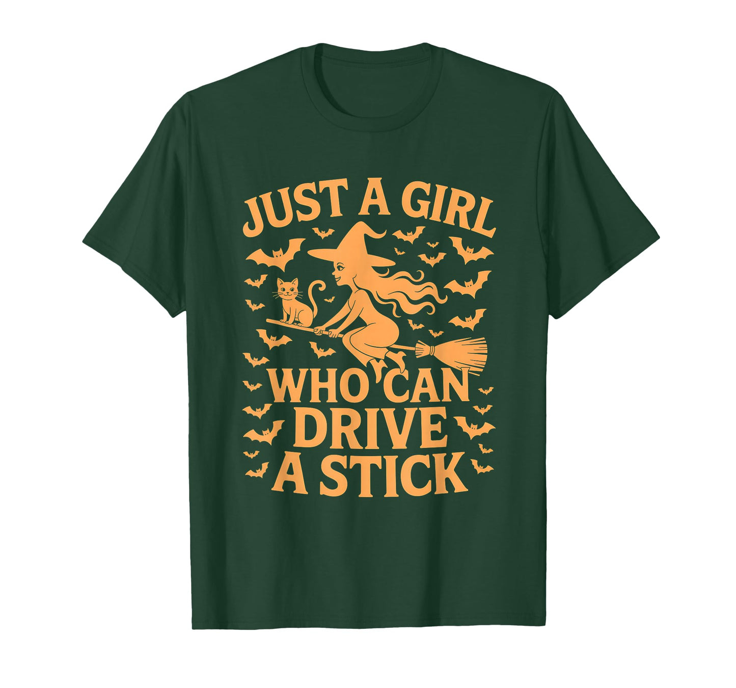 Just a Girl Who Can Drive A Stick Funny Halloween T-Shirt