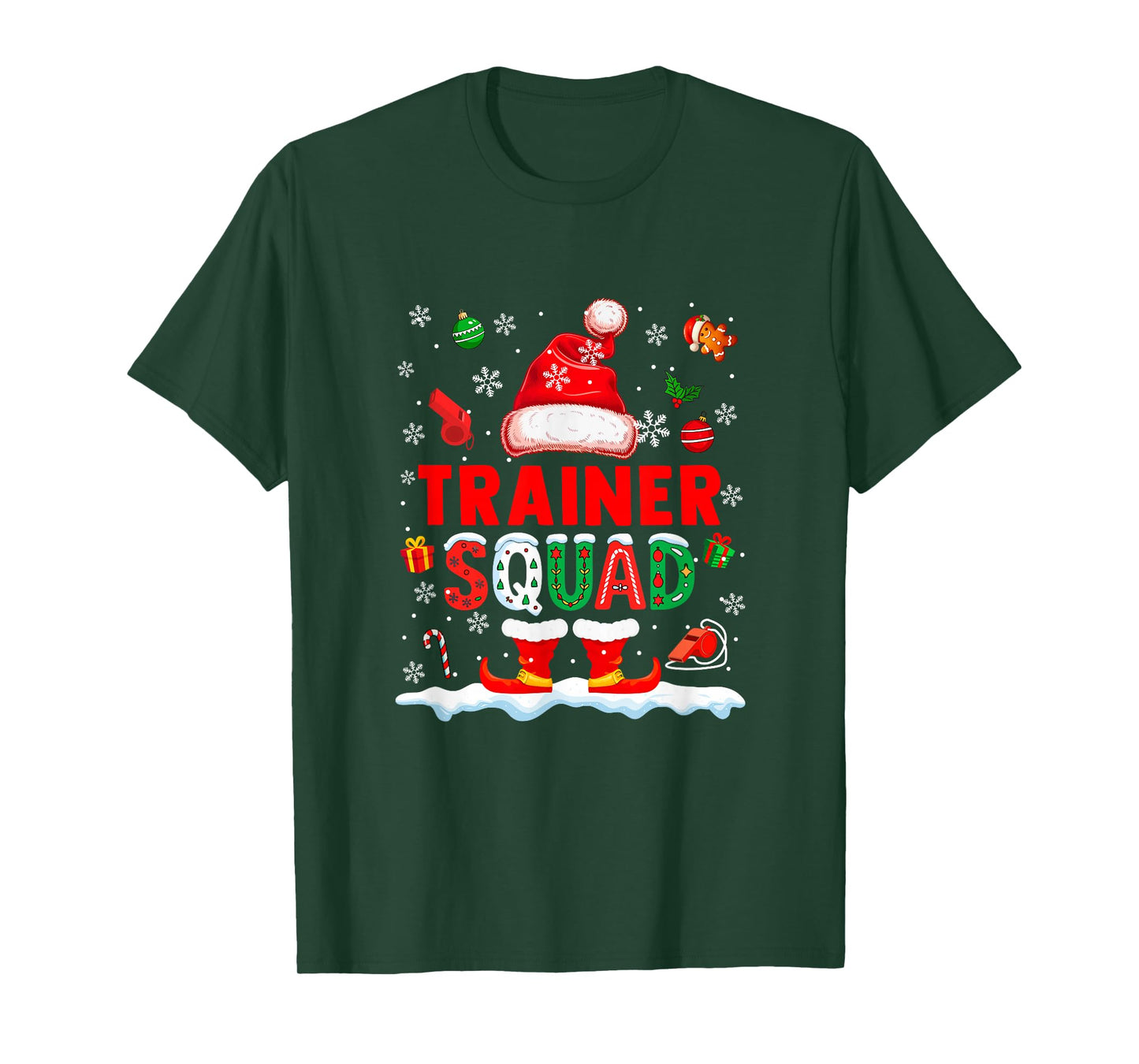 Trainer Squad Men Job Christmas Santa Costume Bow Tie T-Shirt