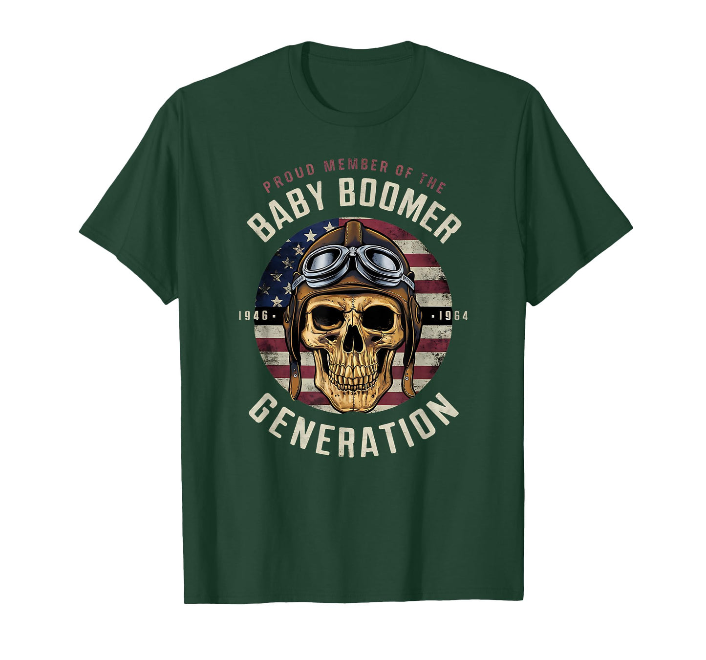 Baby Boomer Skull Patriotic T-Shirt Gifts 1946-1964 T-Shirt