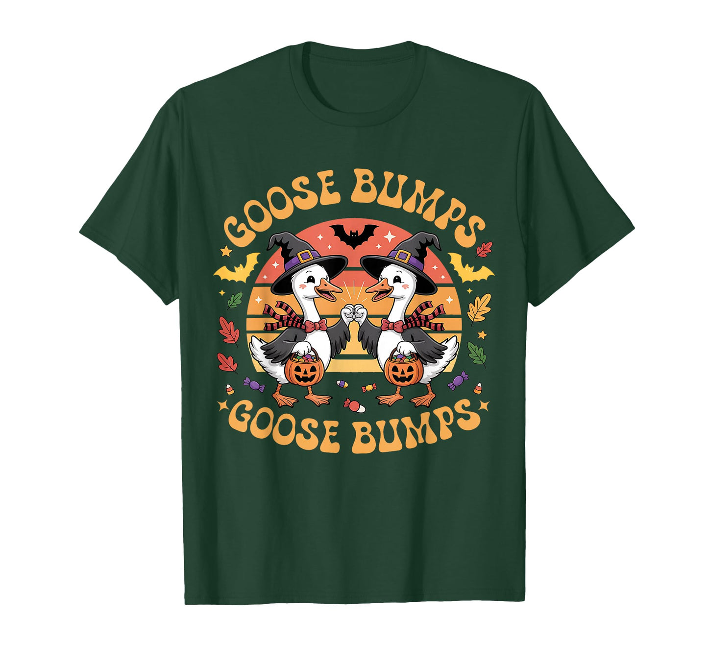 Funny Goose Bumps Halloween Geese Fist Bump T-Shirt