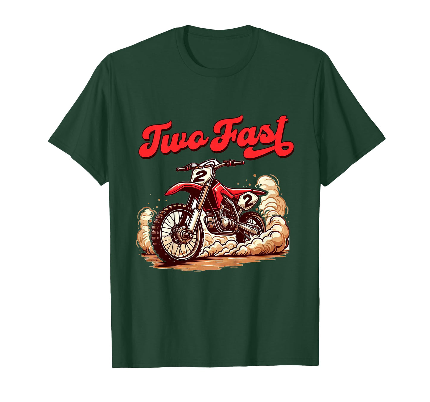 Kids 2nd Birthday Baby Boy 2 Year Old Birthday Two Fast Dirt Bike T-Shirt