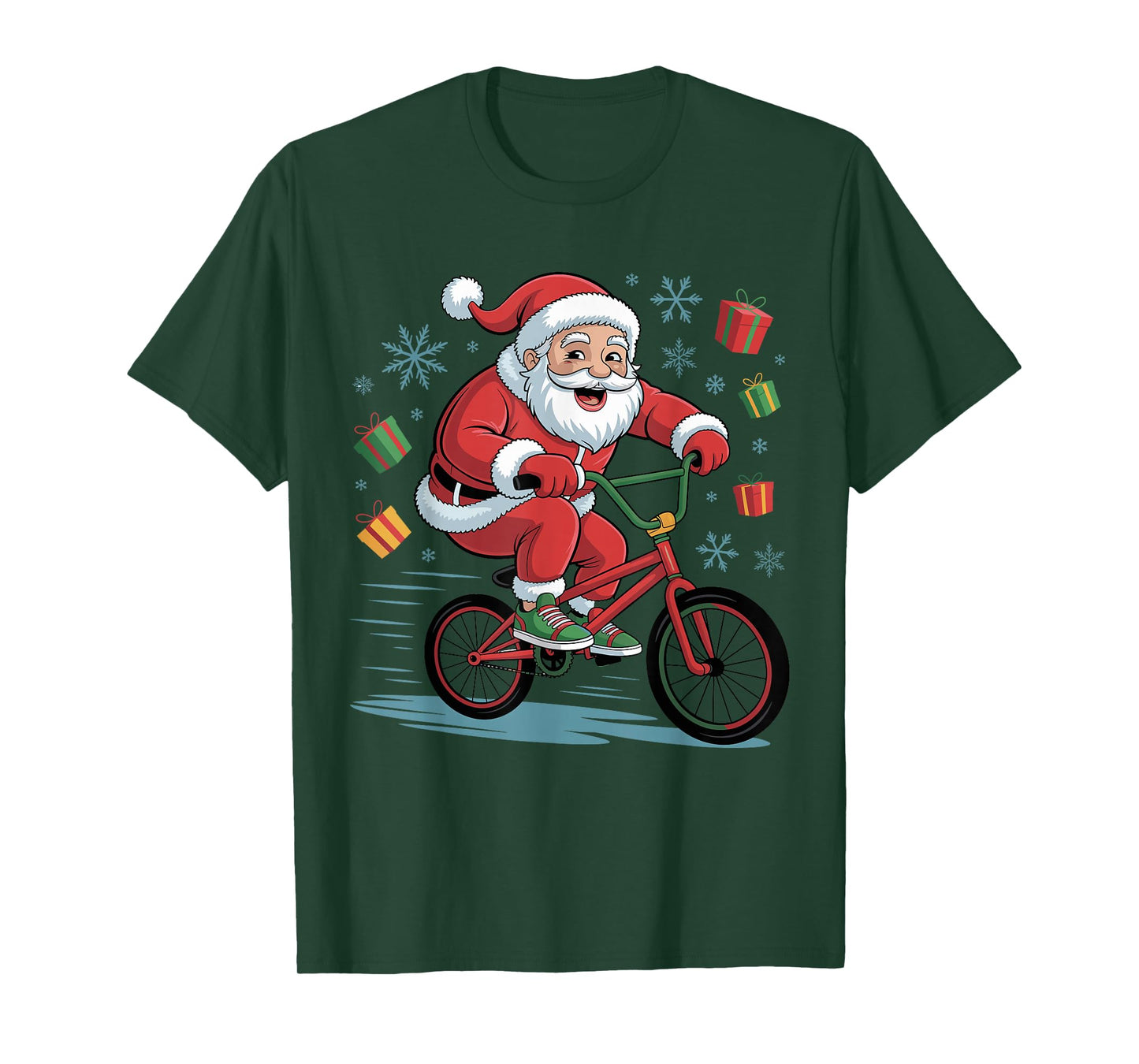 Funny Santa Riding BMX Lover Holiday Christmas Xmas Pajama T-Shirt