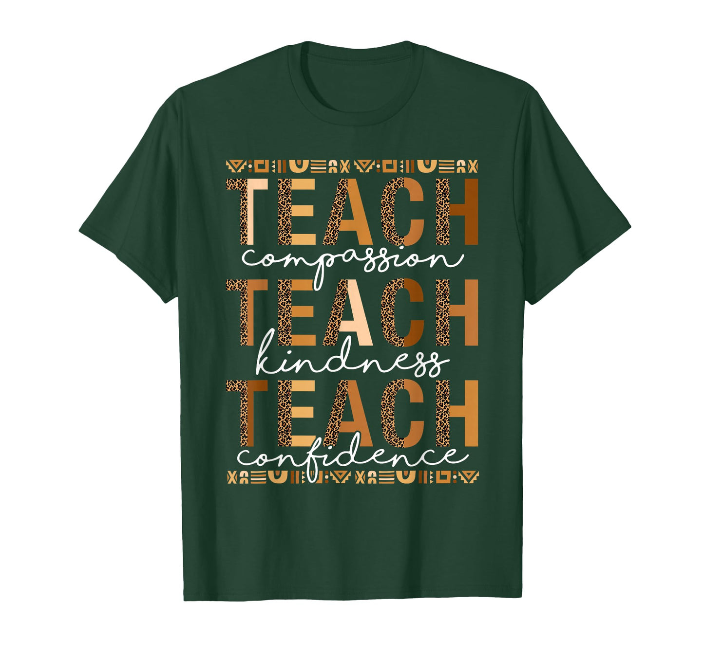 Teach Compassion Kindness Confidence Black History Teacher T-Shirt