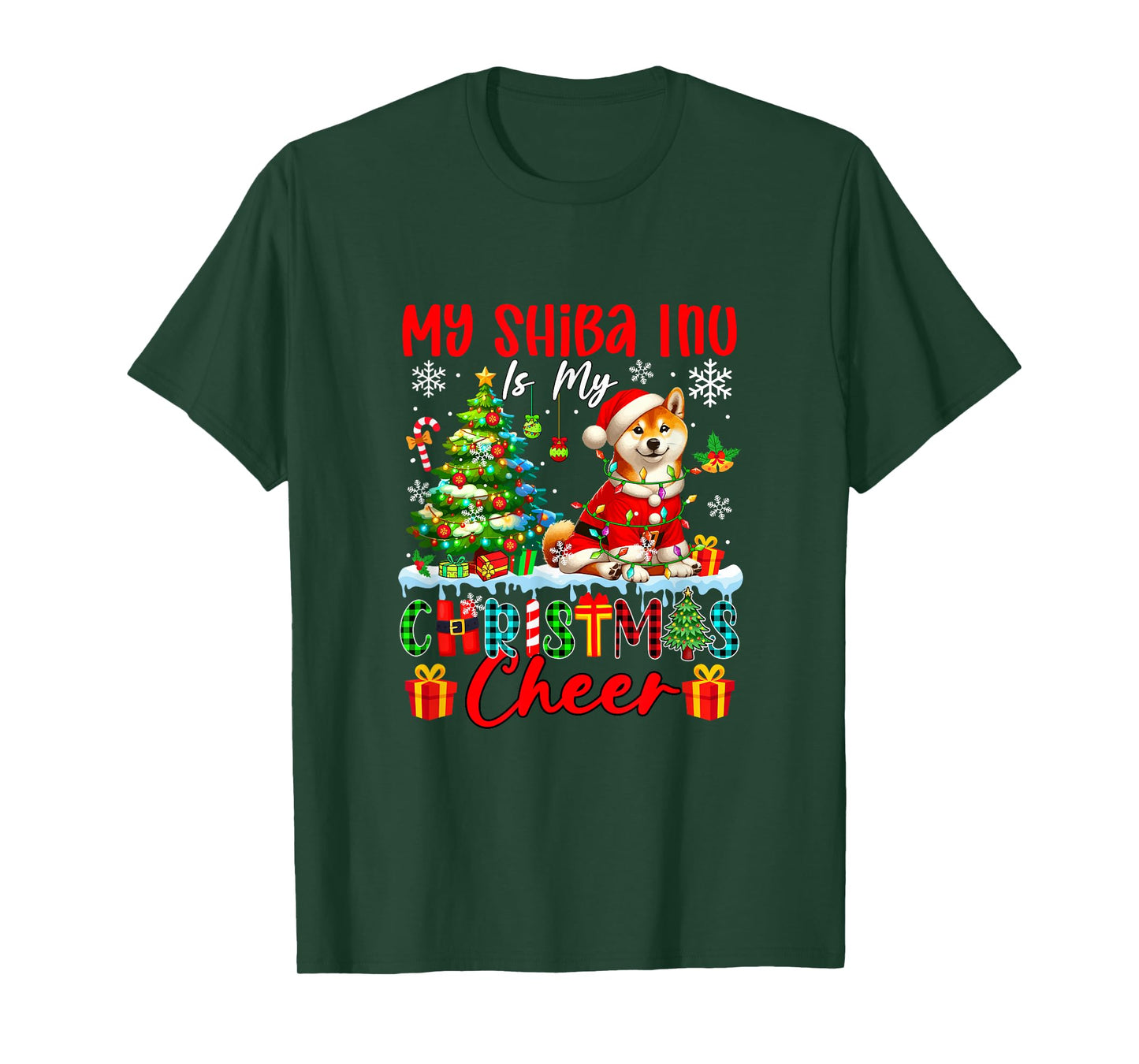 My Shiba Inu is My Xmas Cheer Funny Santa Dog Owner Kids T-Shirt