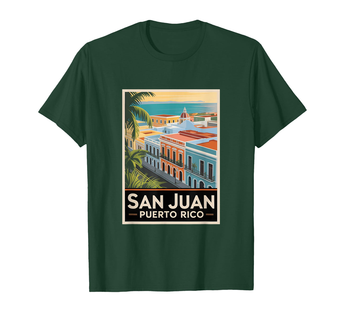 San Juan Puerto Rico Vintage Travel Tropical Art Souvenir T-Shirt