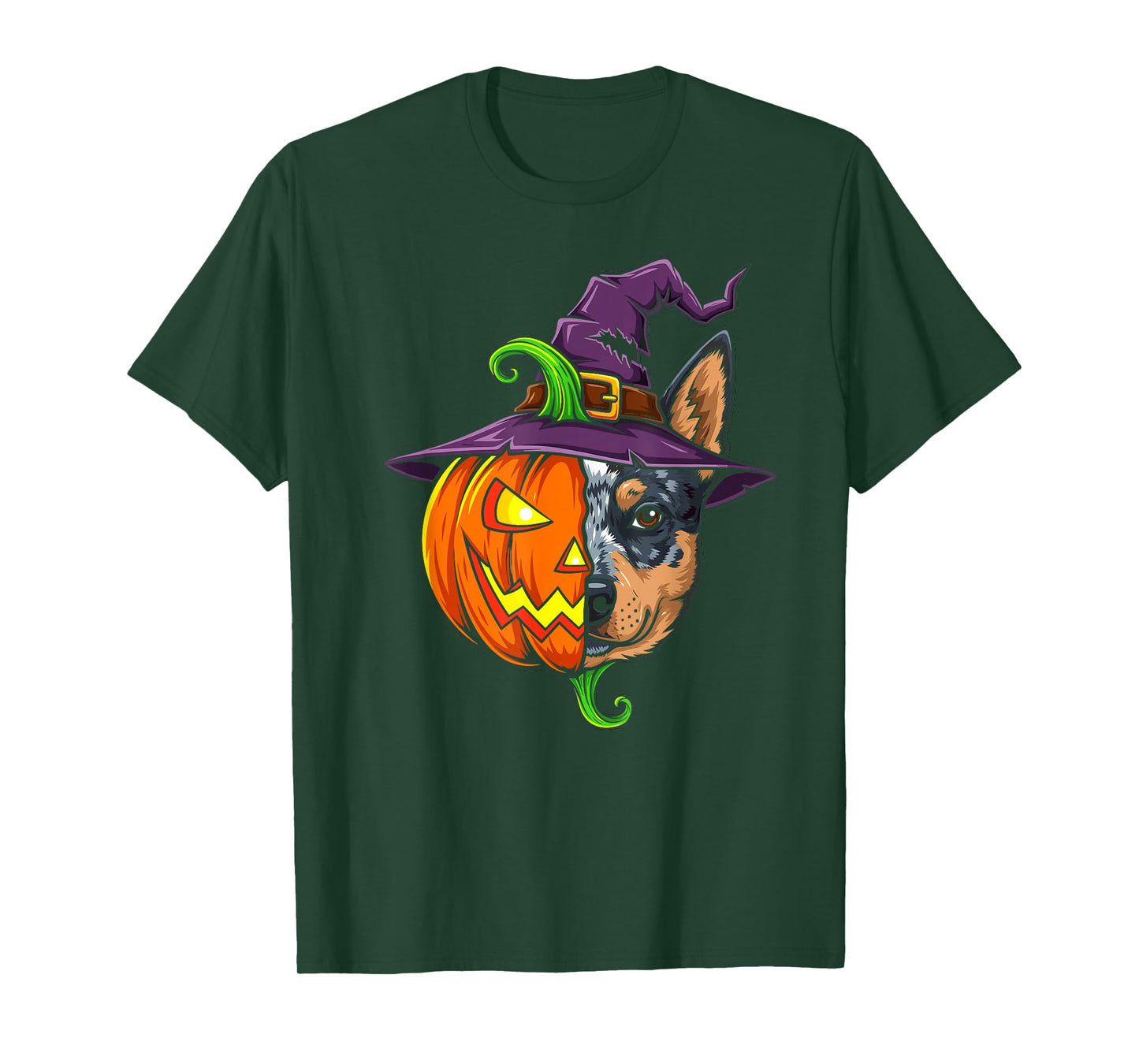 Australian Cattle Dog Pumpkin Halloween Kids Mens Womens T-Shirt
