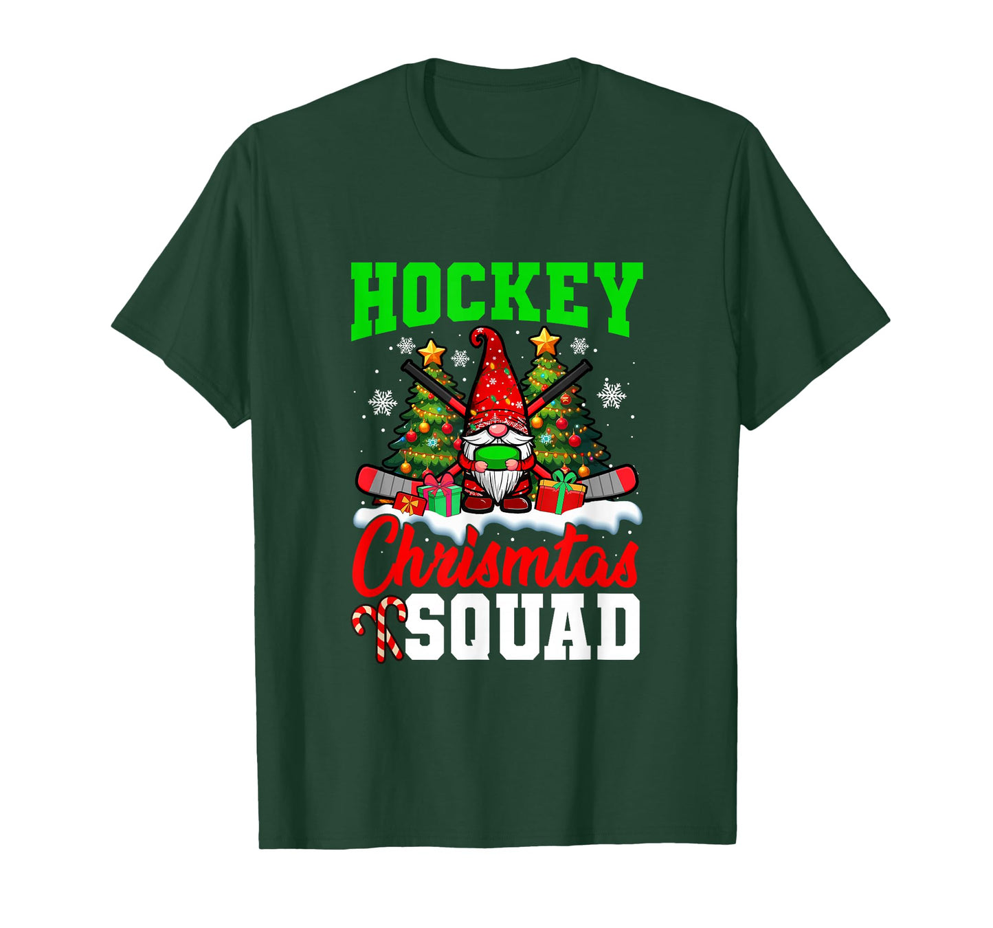 Hockey Christmas Squad Player Costume Gnome Lover Kids T-Shirt