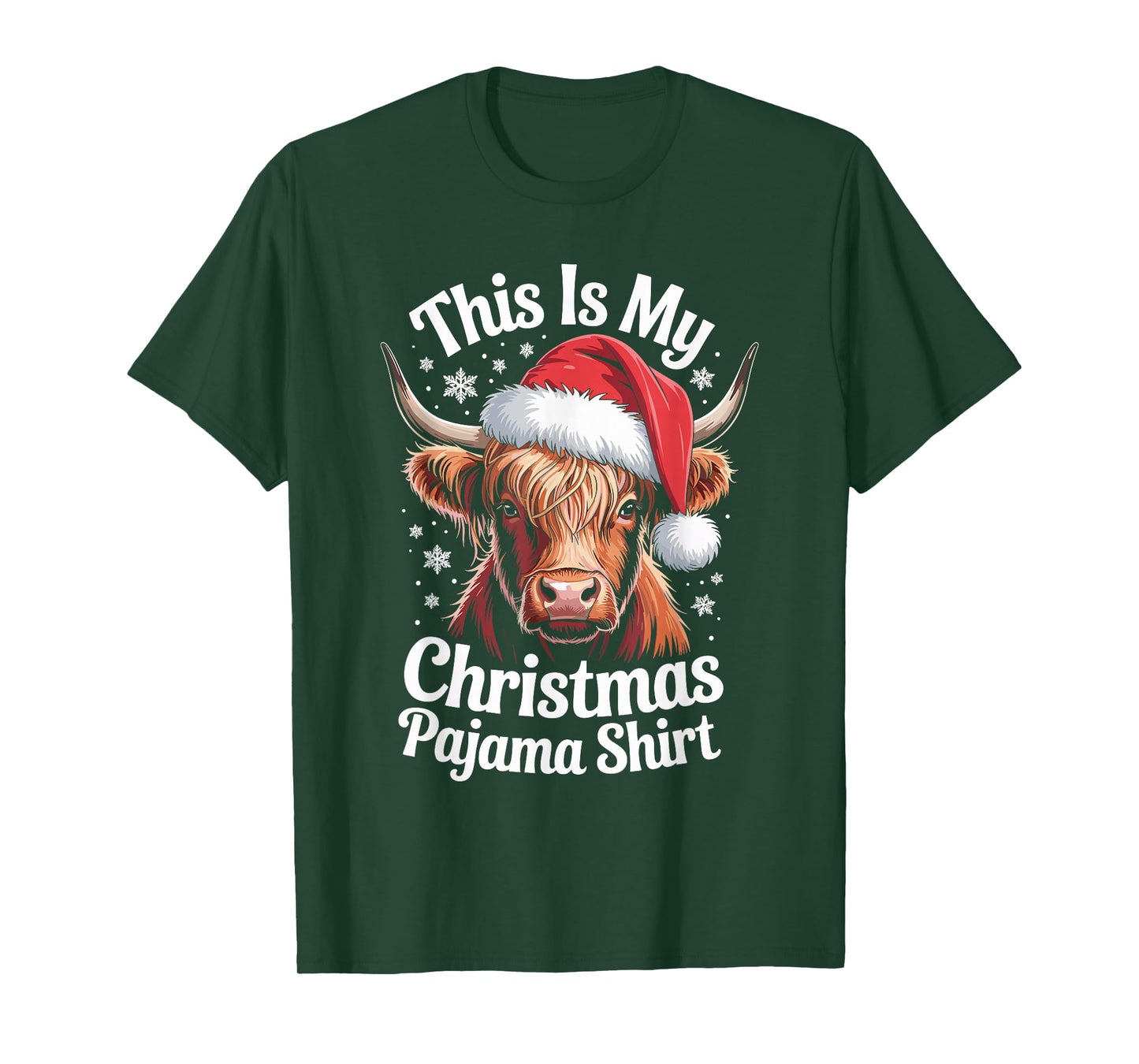 Highland Cow Santa Hat Christmas Highland Cattle Xmas T-Shirt