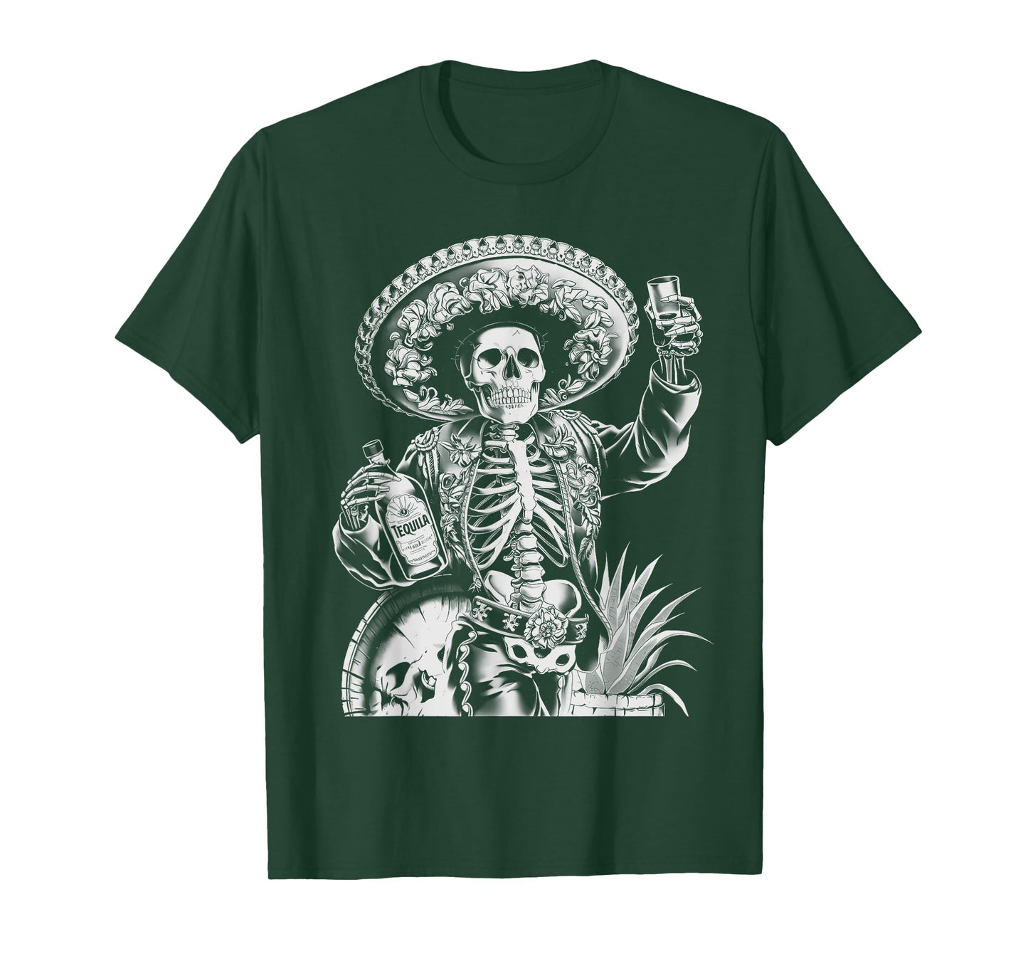 Mexico Vintage Skeleton Tequila Dia De Los Muertos Mexican T-Shirt