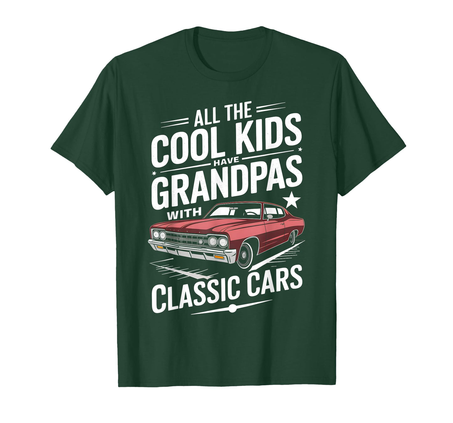 Car Guy Grandpas With Classic Cars Dad Old Car Enthusiast T-Shirt