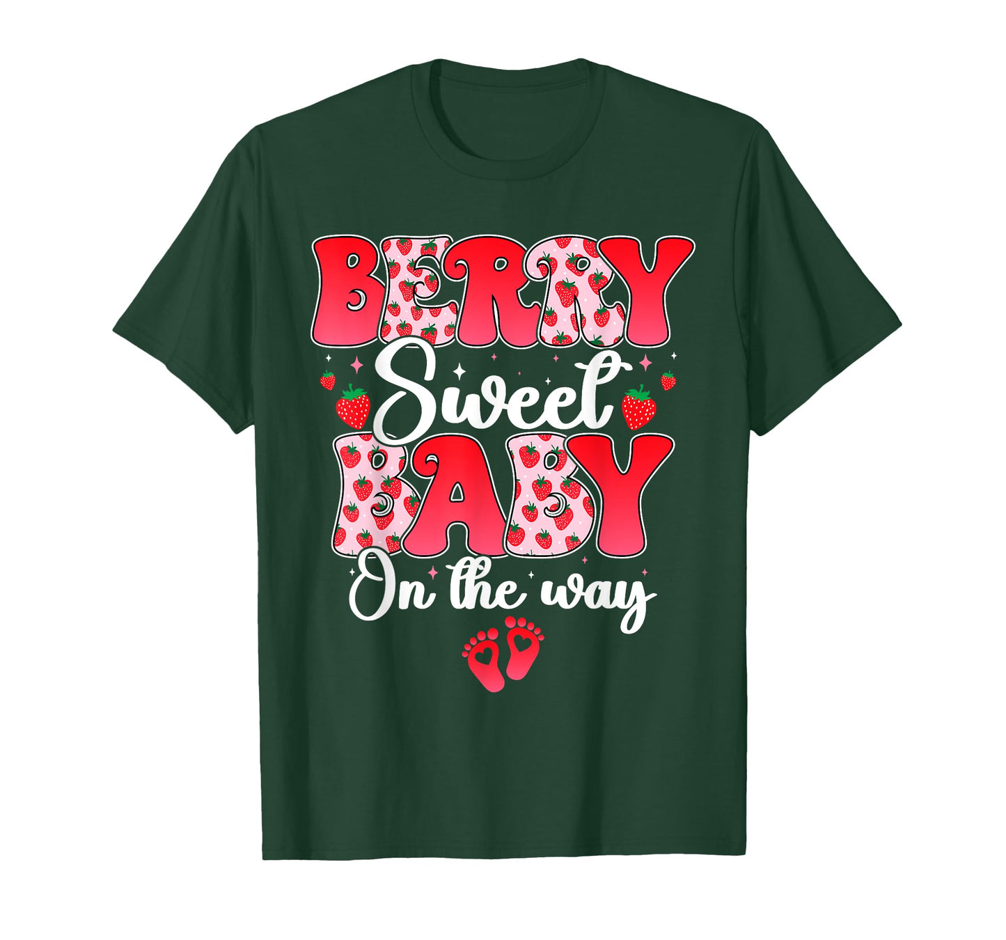 Berry Sweet Baby On The Way Strawberry Pregnancy Gender T-Shirt