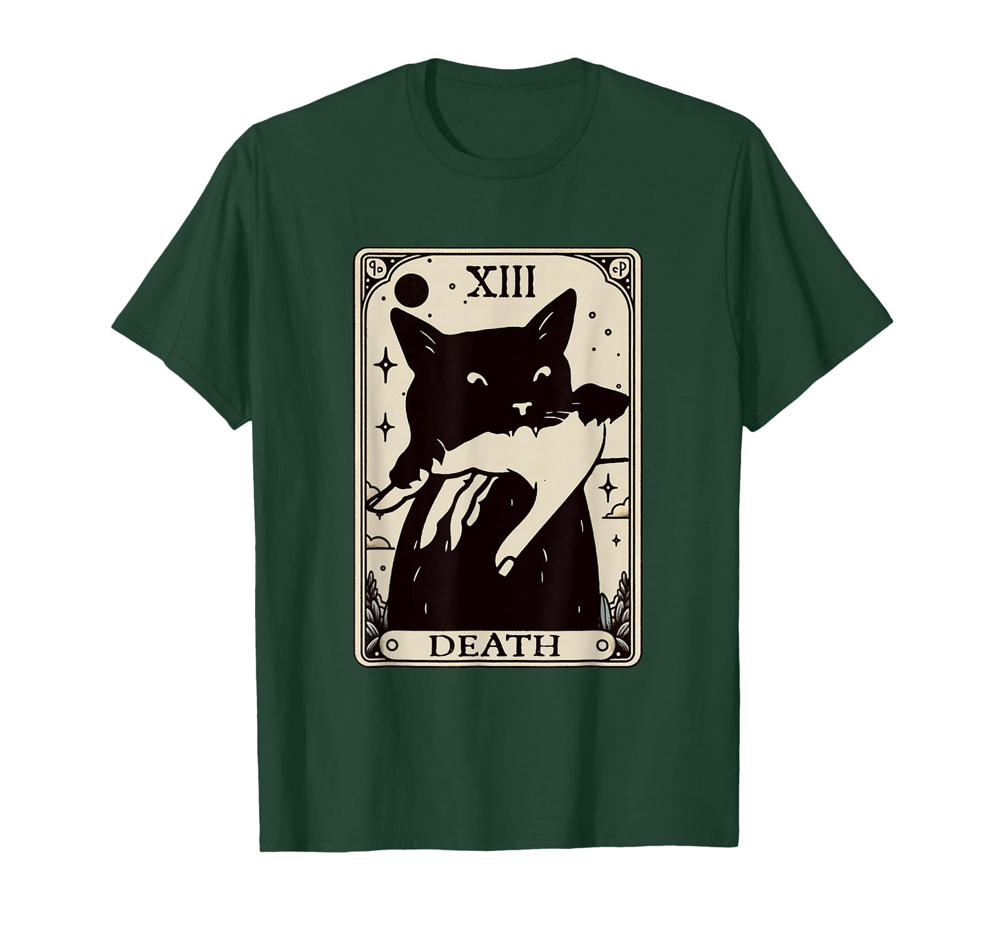 Tarot Card Black Cat Tarot Death Kitty Halloween Spooky Cat T-Shirt