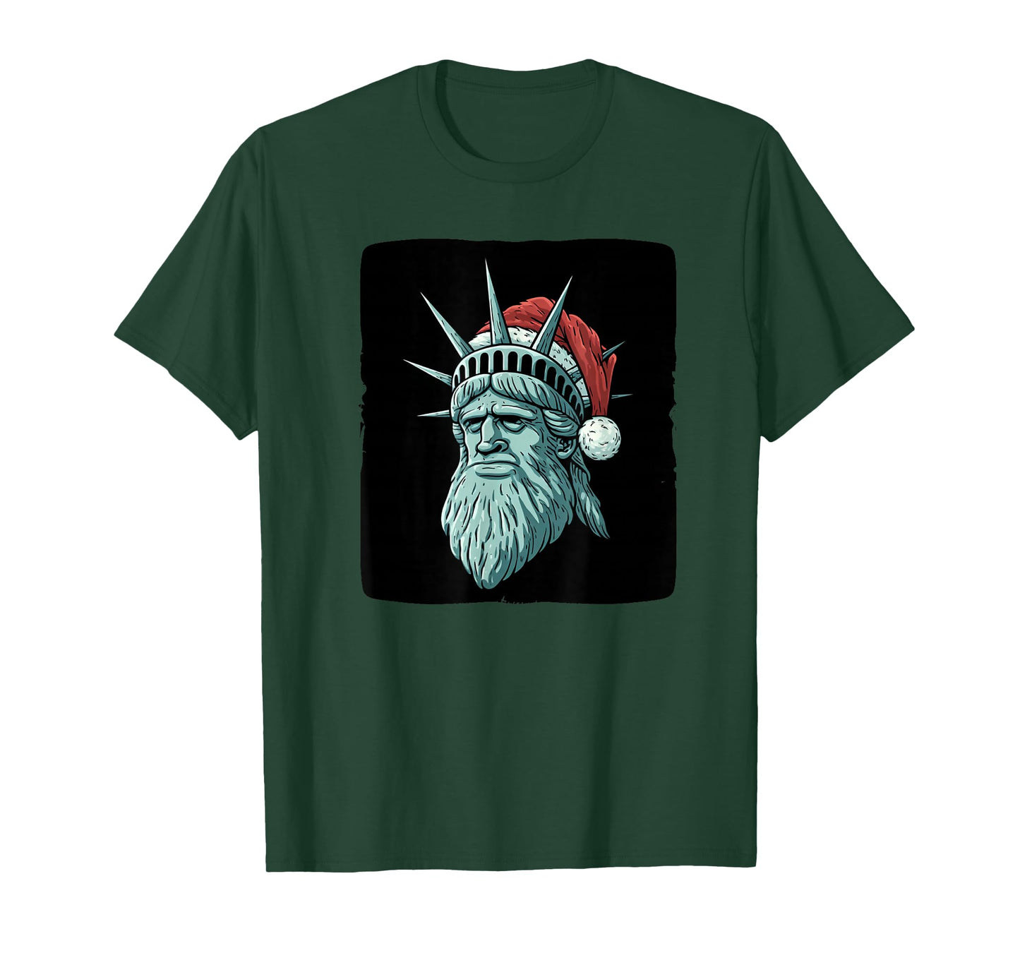 Grumpy Santa Claus in Liberty Statue Style Costume T-Shirt