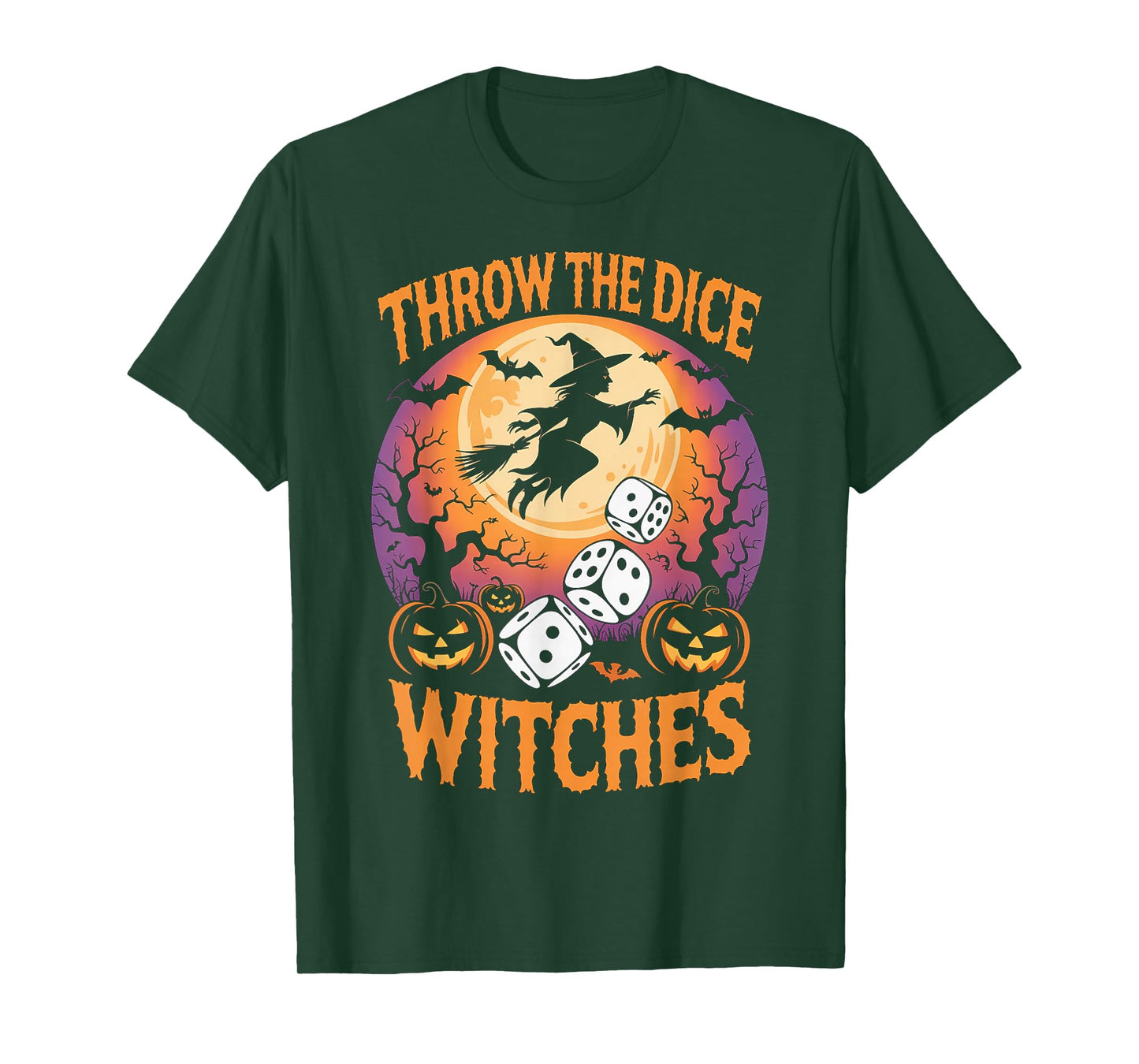Throw The Dice Witches Funny Halloween Spooky Witch Game T-Shirt