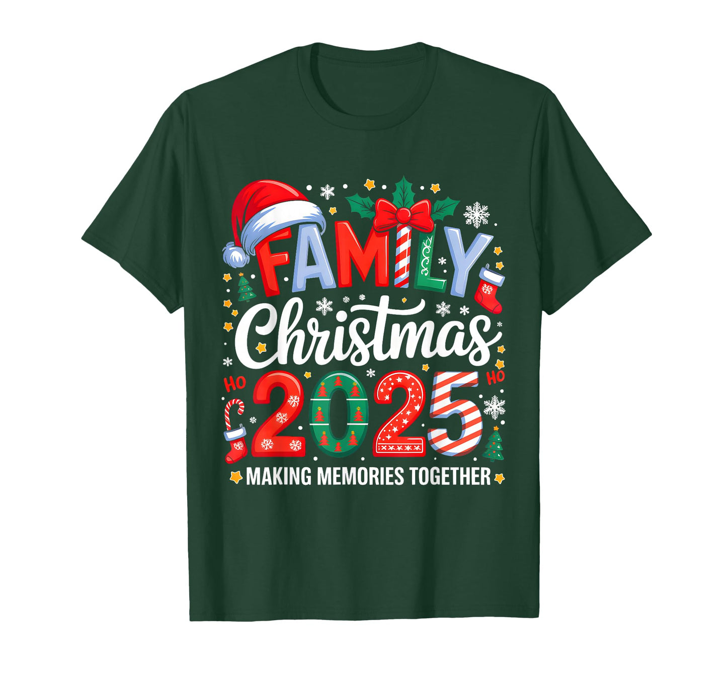 Family Christmas 2025 Squad Santa Elf Xmas Matching Costume T-Shirt