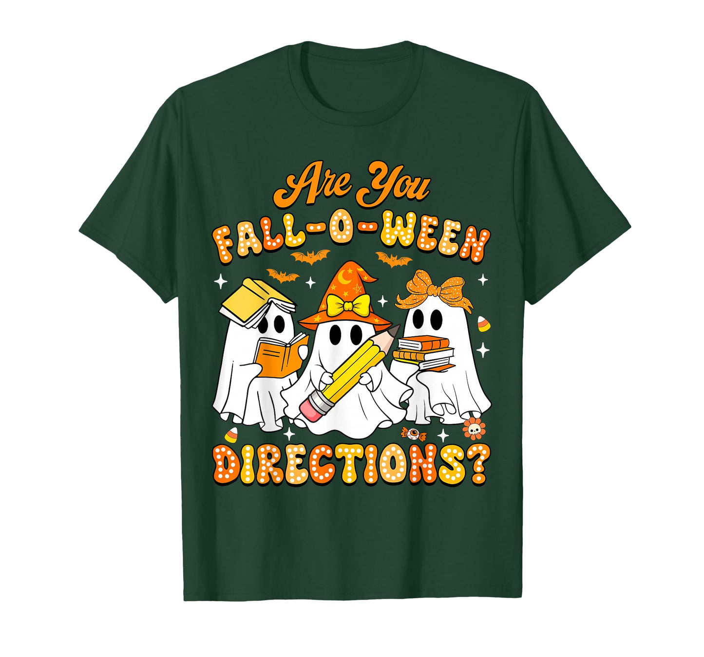 Groovy Halloween are You Fall O Ween Directions Teacher Kids T-Shirt