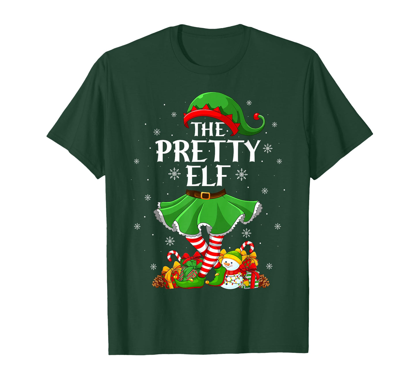 Pretty Elf Christmas Family Elf Squad Xmas Girls Women T-Shirt