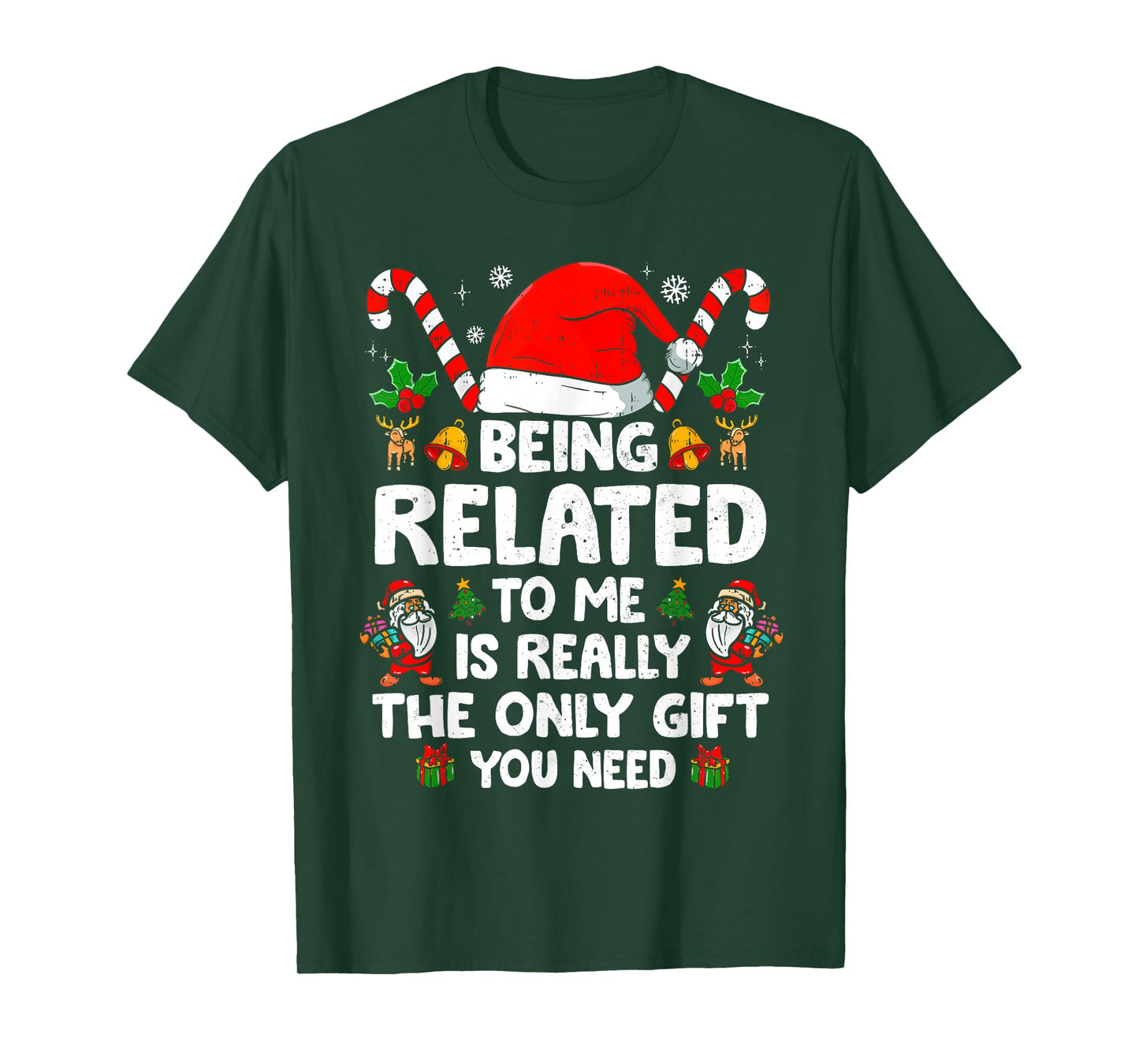 Being Related To Me Funny Christmas Family Xmas Pajamas T-Shirt