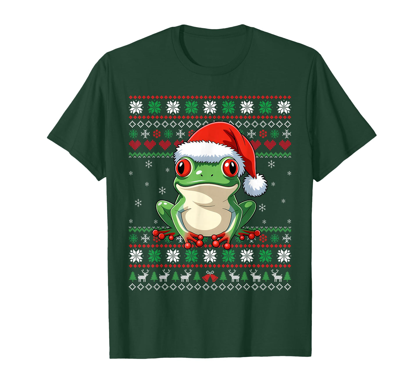 Frog Ugly Christmas Santa Hat Xmas Kids Boys Girls T-Shirt