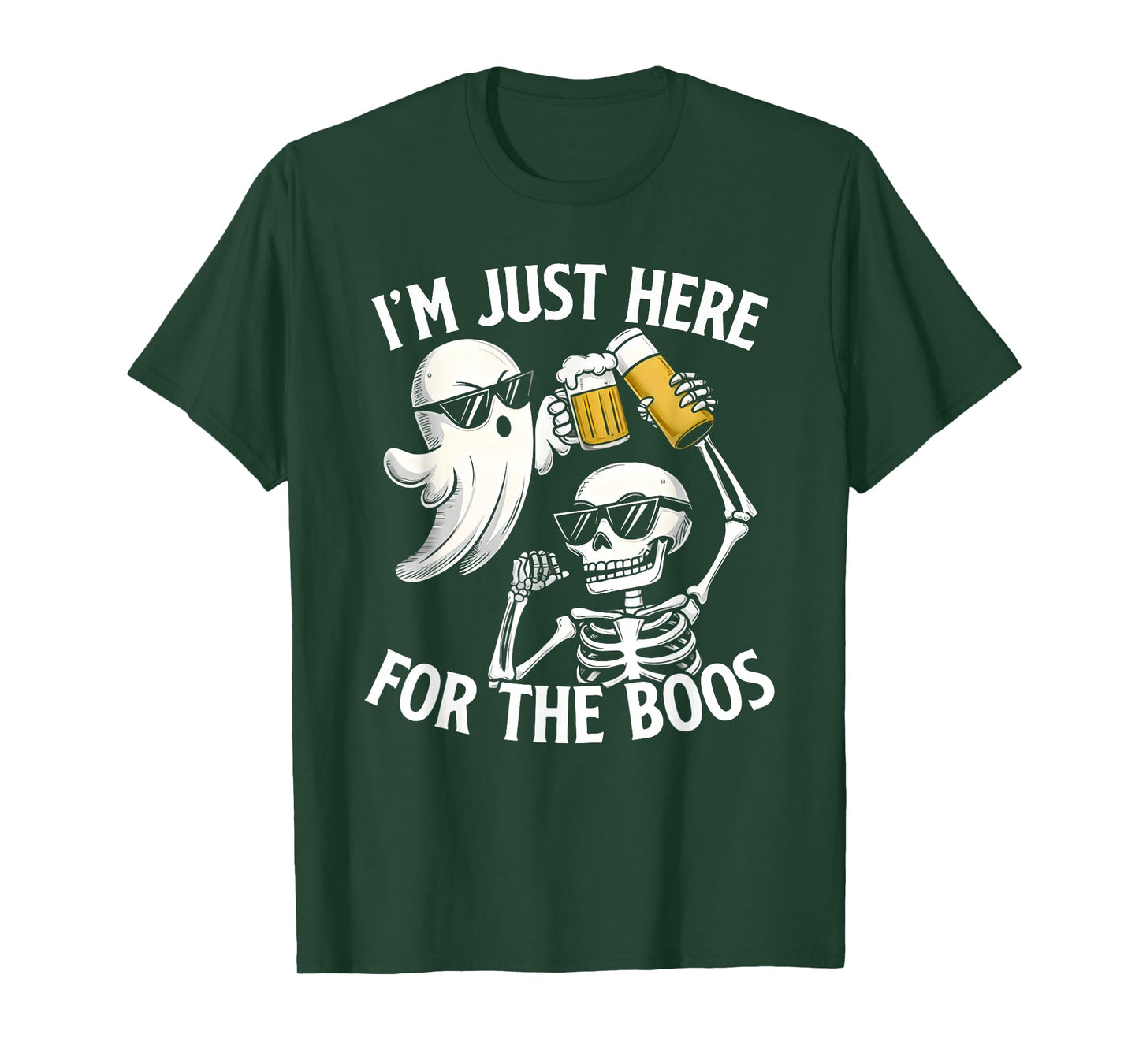 I'm Just Here for The Boos Funny Halloween Ghost Men Women T-Shirt